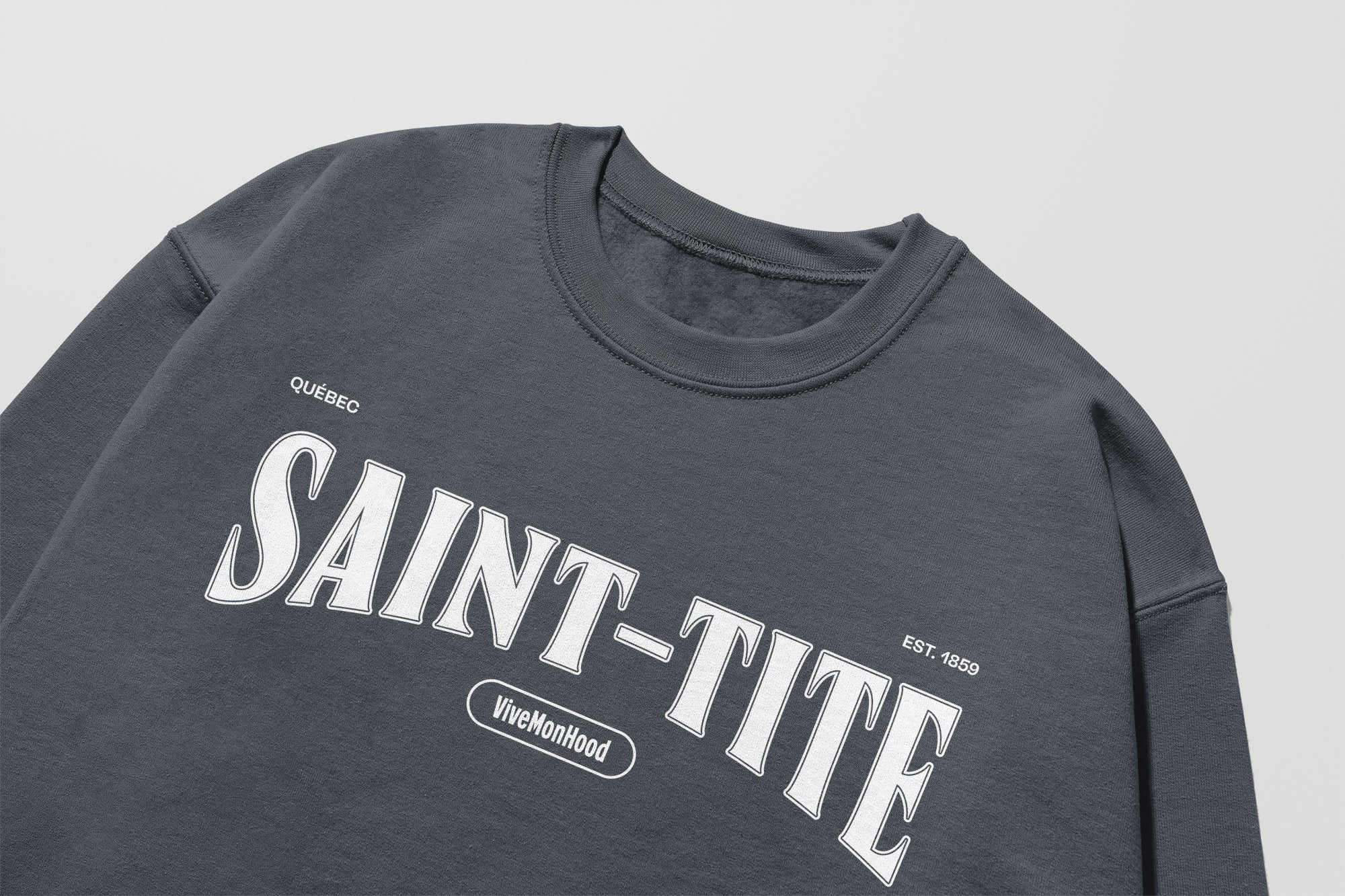 Mon Crew Fit - Enfants - Saint-Tite - Impression en Blanc