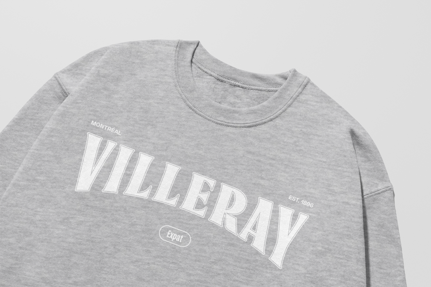 Mon Crew Fit - Villeray - Enfant - Blanc - Sport Gray