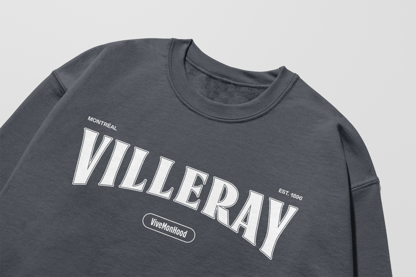 Mon Crew Fit - Villeray - Enfant - Blanc - Dark Heather