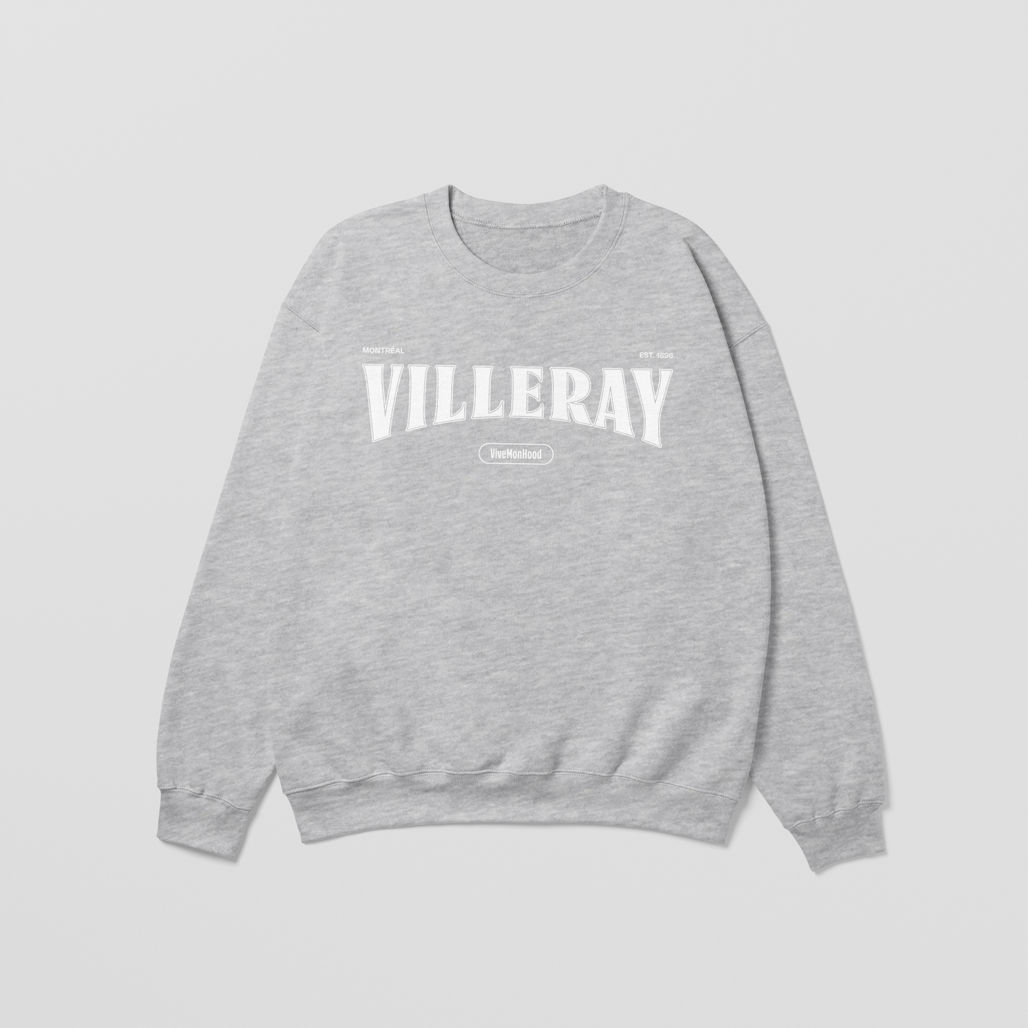 Mon Crew Fit - Villeray - Enfant - Blanc - Sport Gray