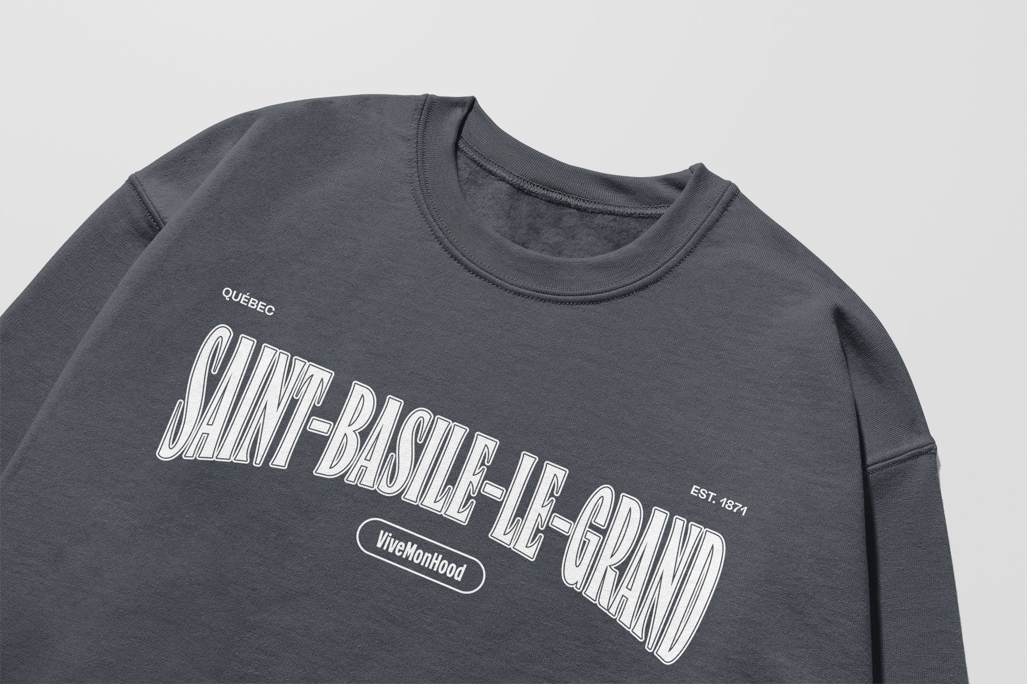 Mon Crew Fit - Enfants - Saint-Basile-Le-Grand - Impression en Blanc