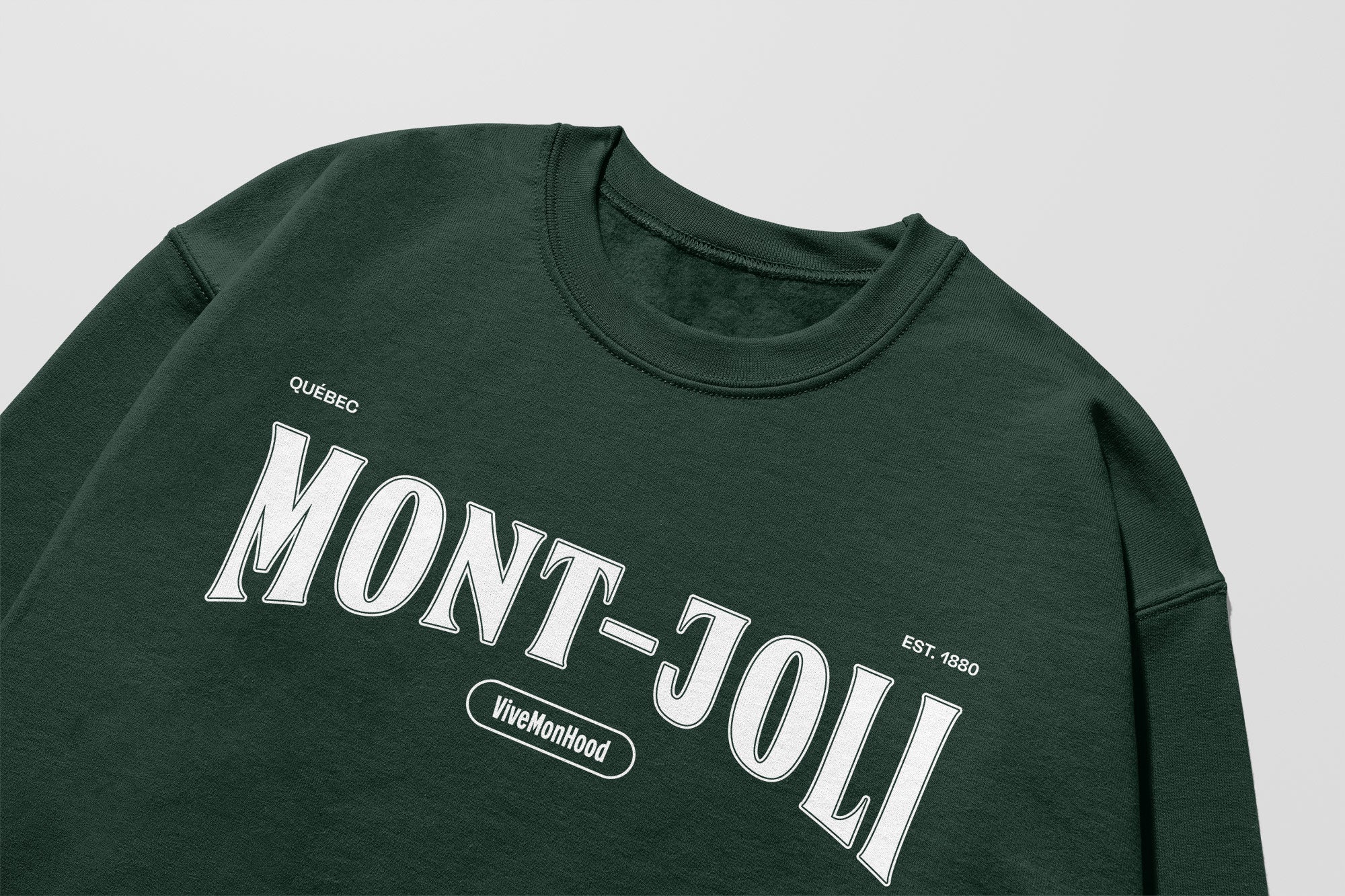 Mon Crew Confort - Adultes - Mont-Joli - Impression en Blanc