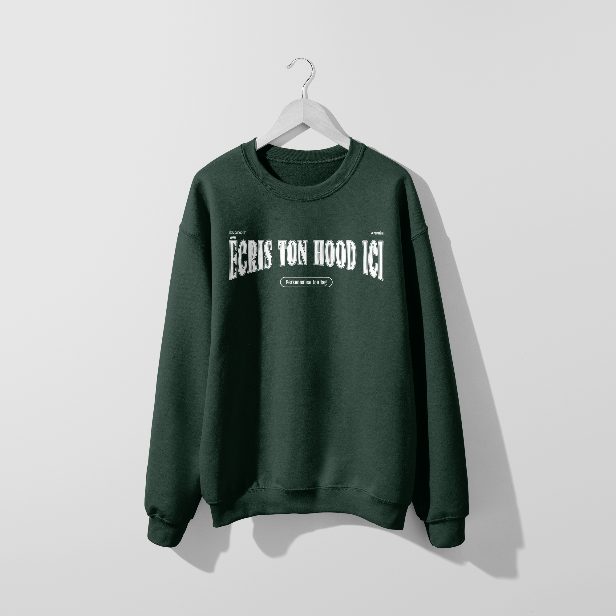 Mon Crew Confort - Adulte - Blanc - Hood personnalisé