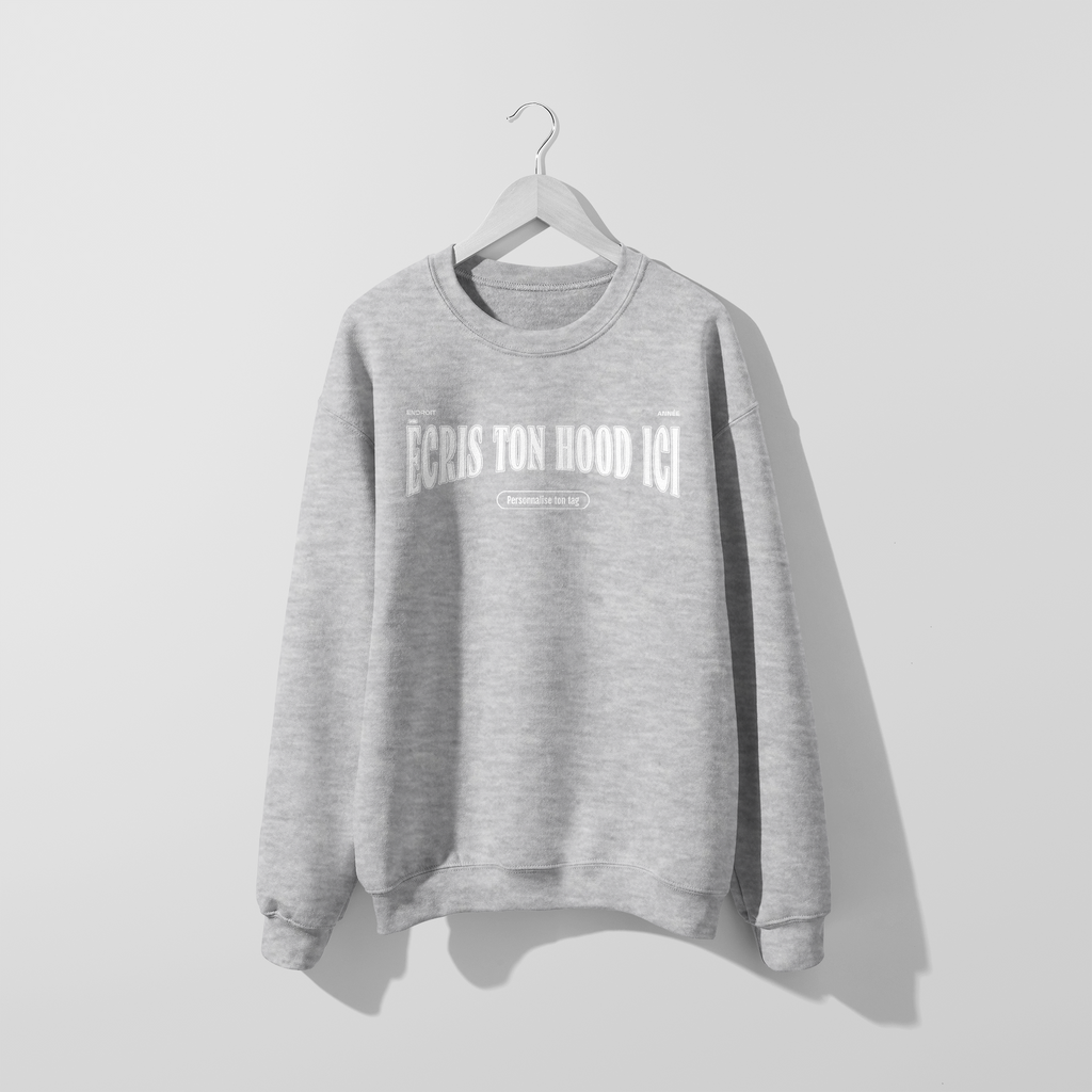 Mon Crew Fit - Adulte - Blanc - Hood personnalisé