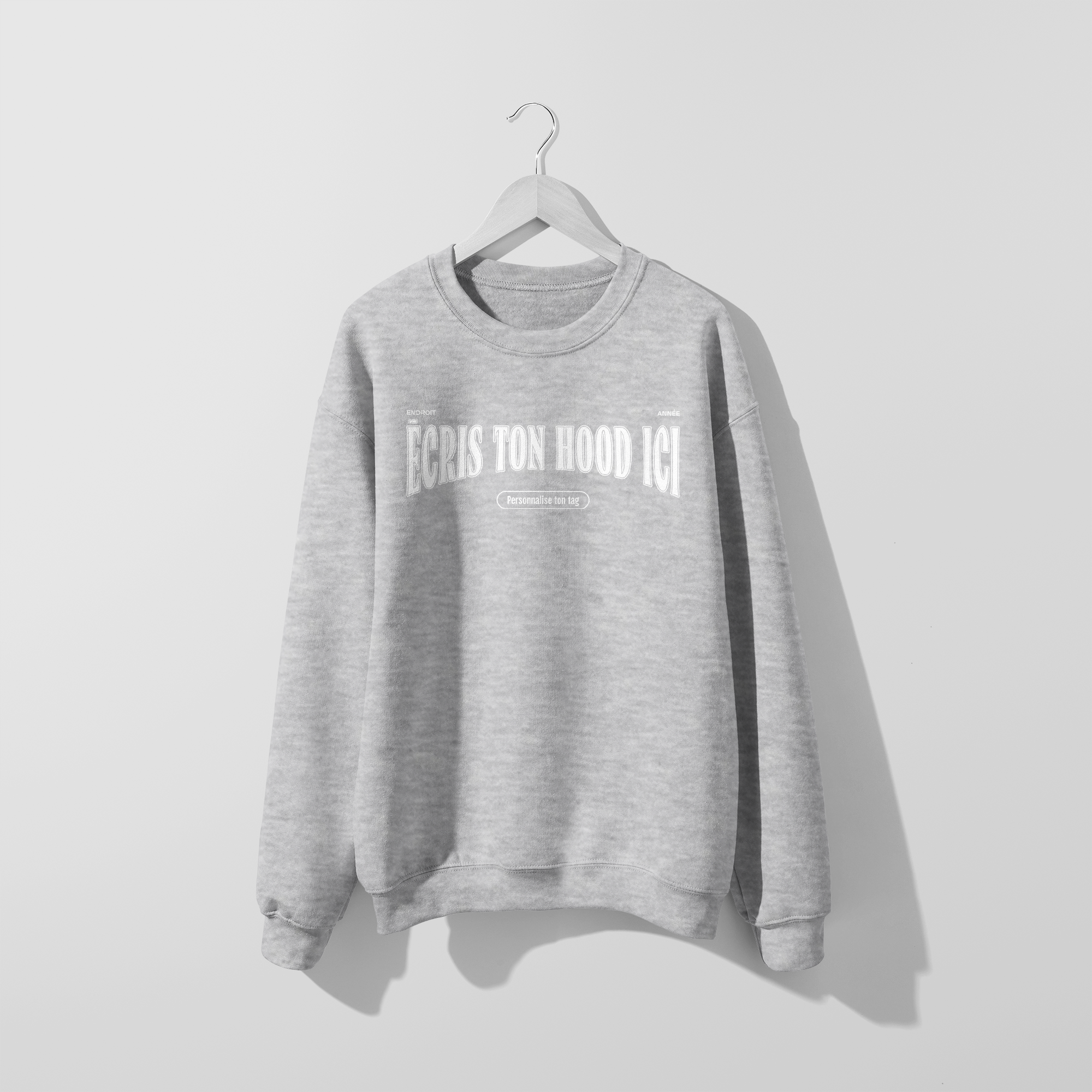 Mon Crew Fit - Adulte - Blanc - Hood personnalisé