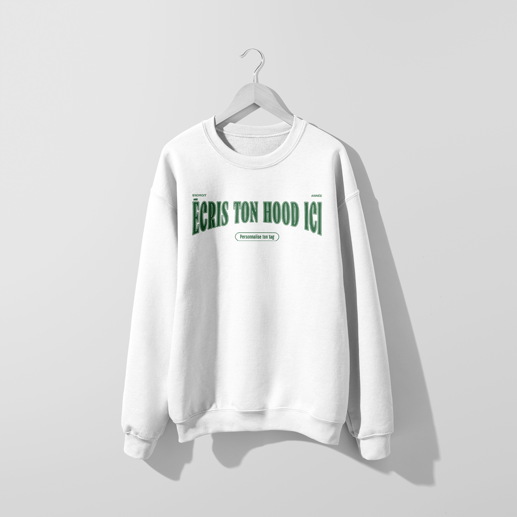 Mon Crew Fit - Adulte - Vert - Hood personnalisé