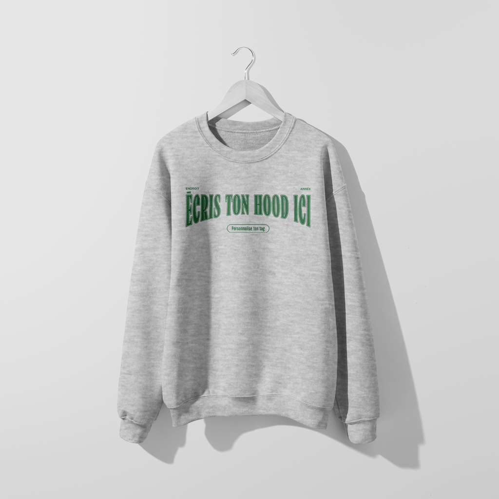 Mon Crew Fit - Adulte - Vert - Hood personnalisé