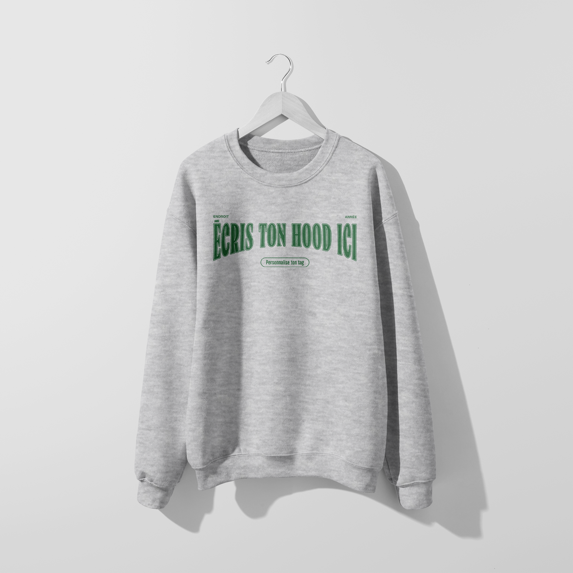 Mon Crew Fit - Adulte - Vert - Hood personnalisé
