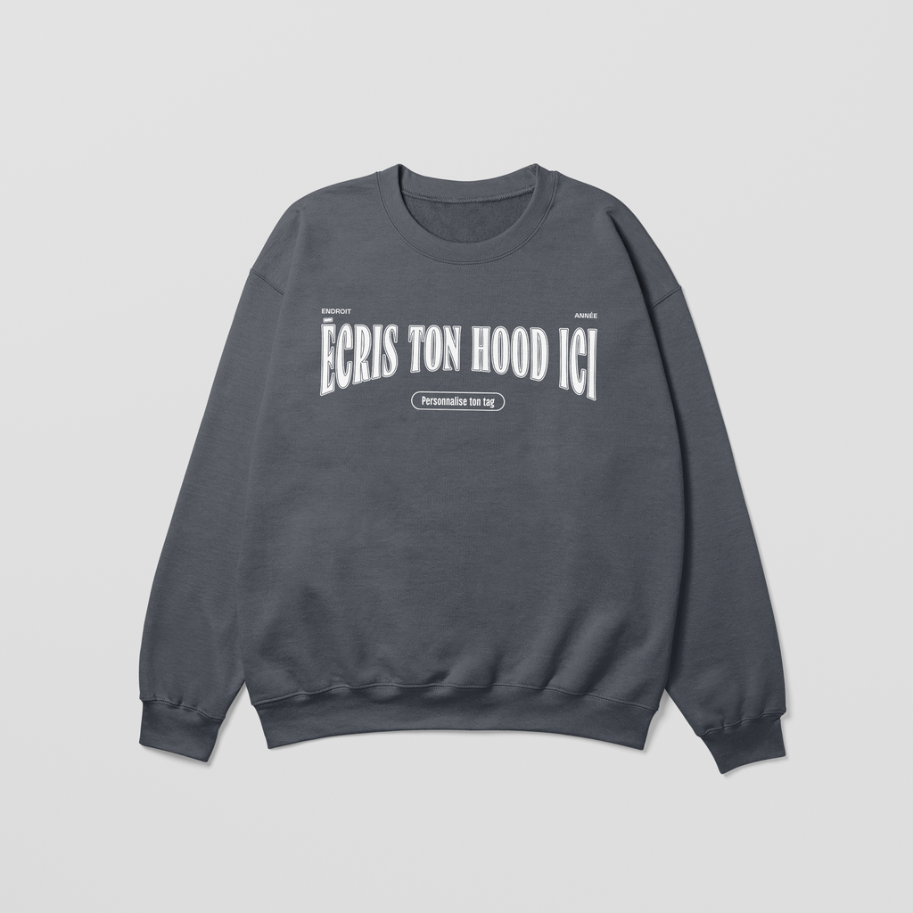 Mon Crew Fit - Enfant - Blanc - Hood personnalisé
