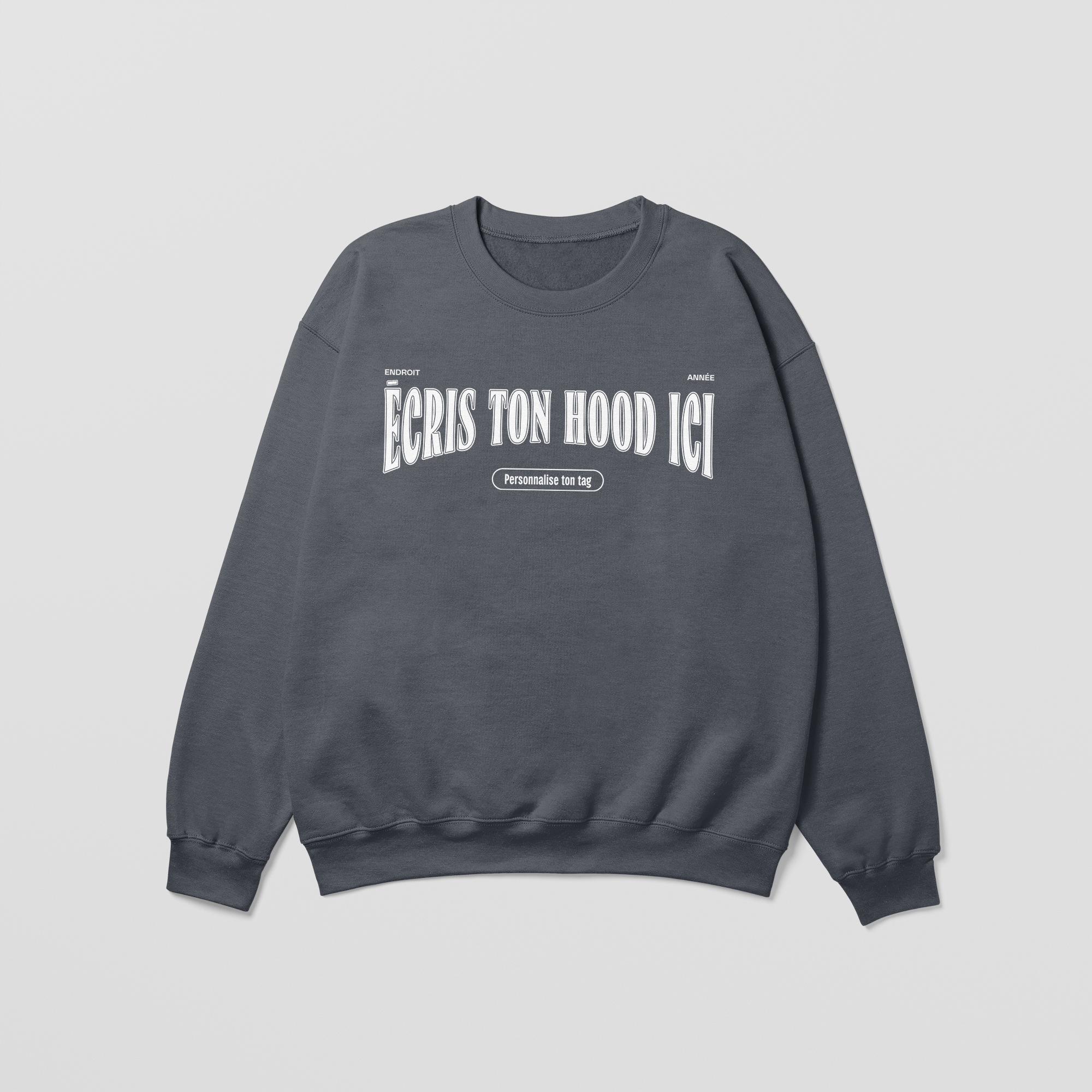 Mon Crew Fit - Enfant - Blanc - Hood personnalisé