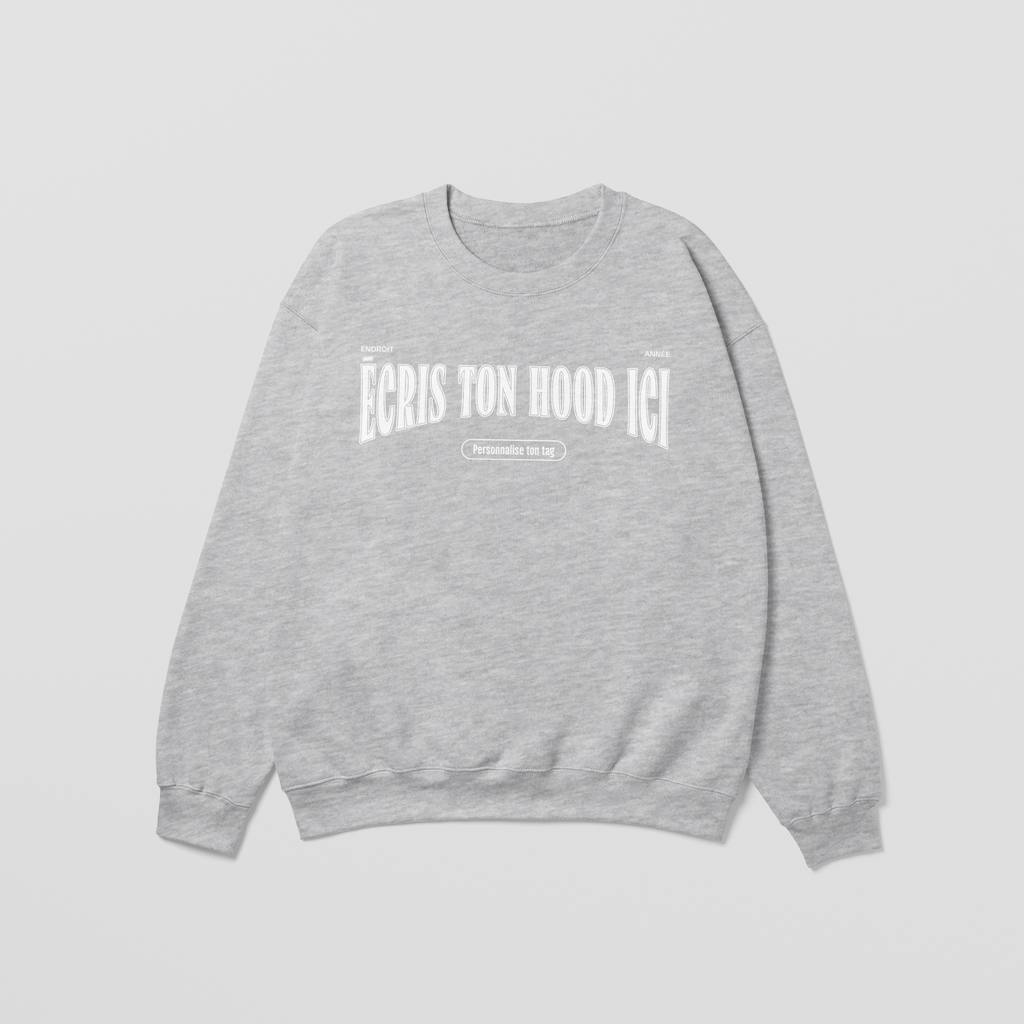 Mon Crew Fit - Enfant - Blanc - Hood personnalisé
