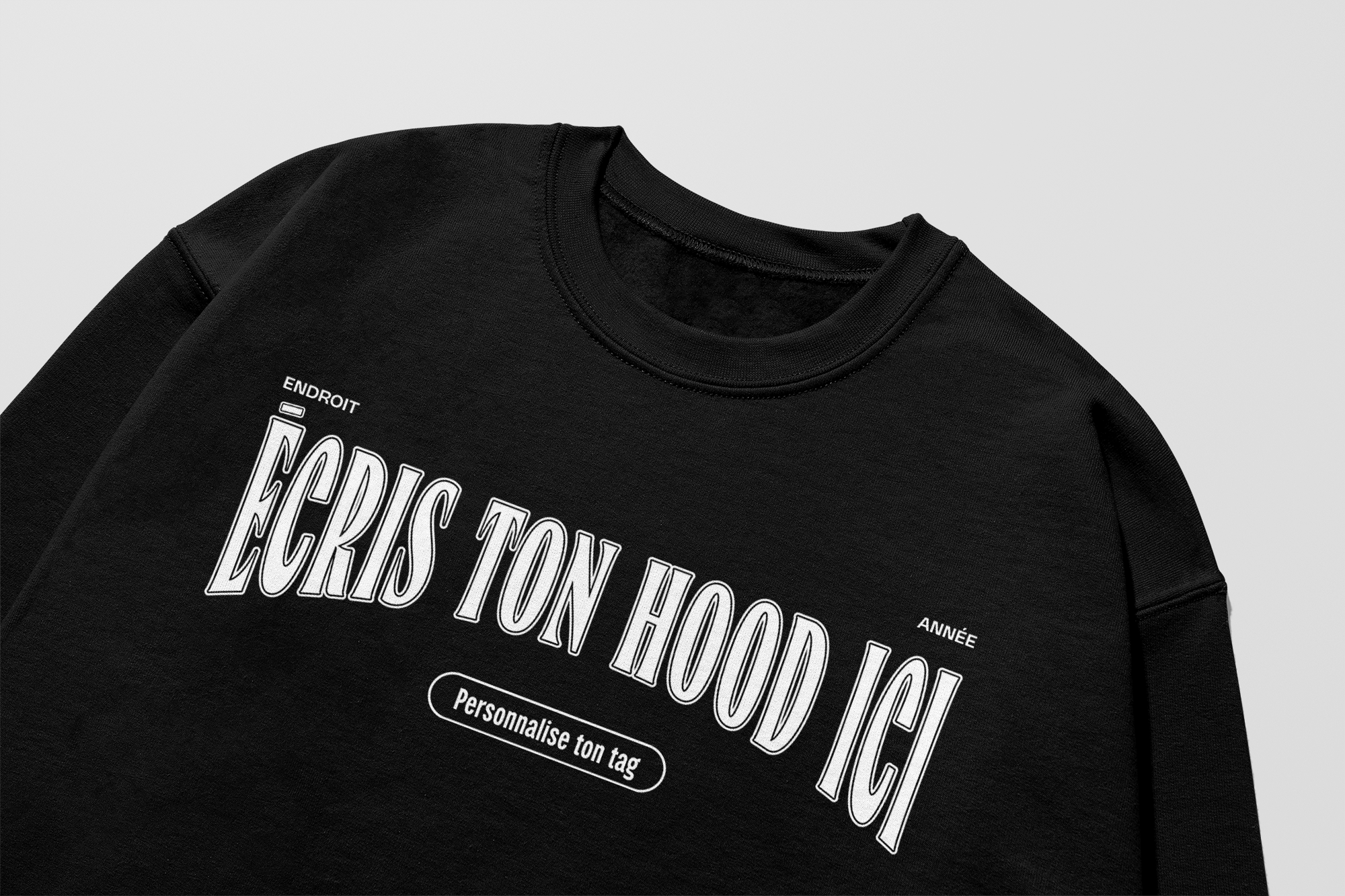 Mon Crew Fit - Adulte - Blanc - Hood personnalisé