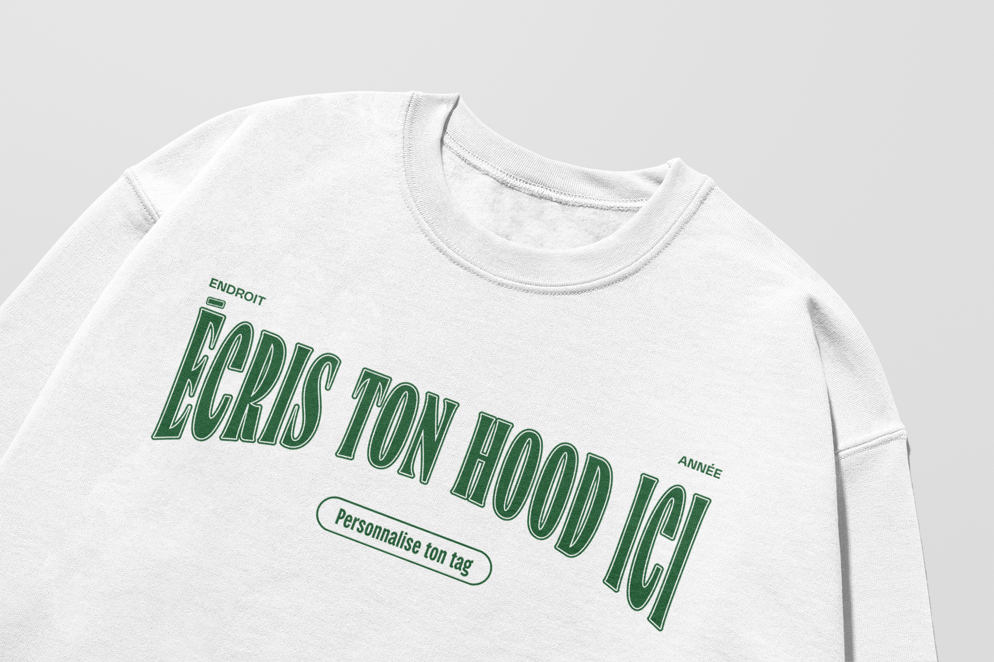 Mon Crew Fit - Adulte - Vert - Hood personnalisé