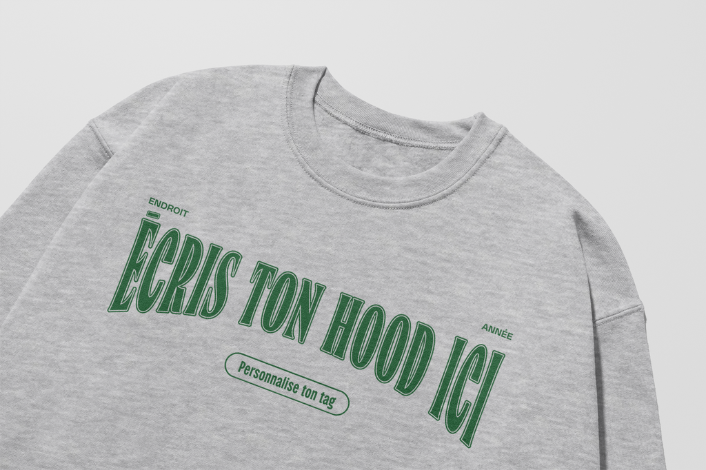 Mon Crew Fit - Adulte - Vert - Hood personnalisé