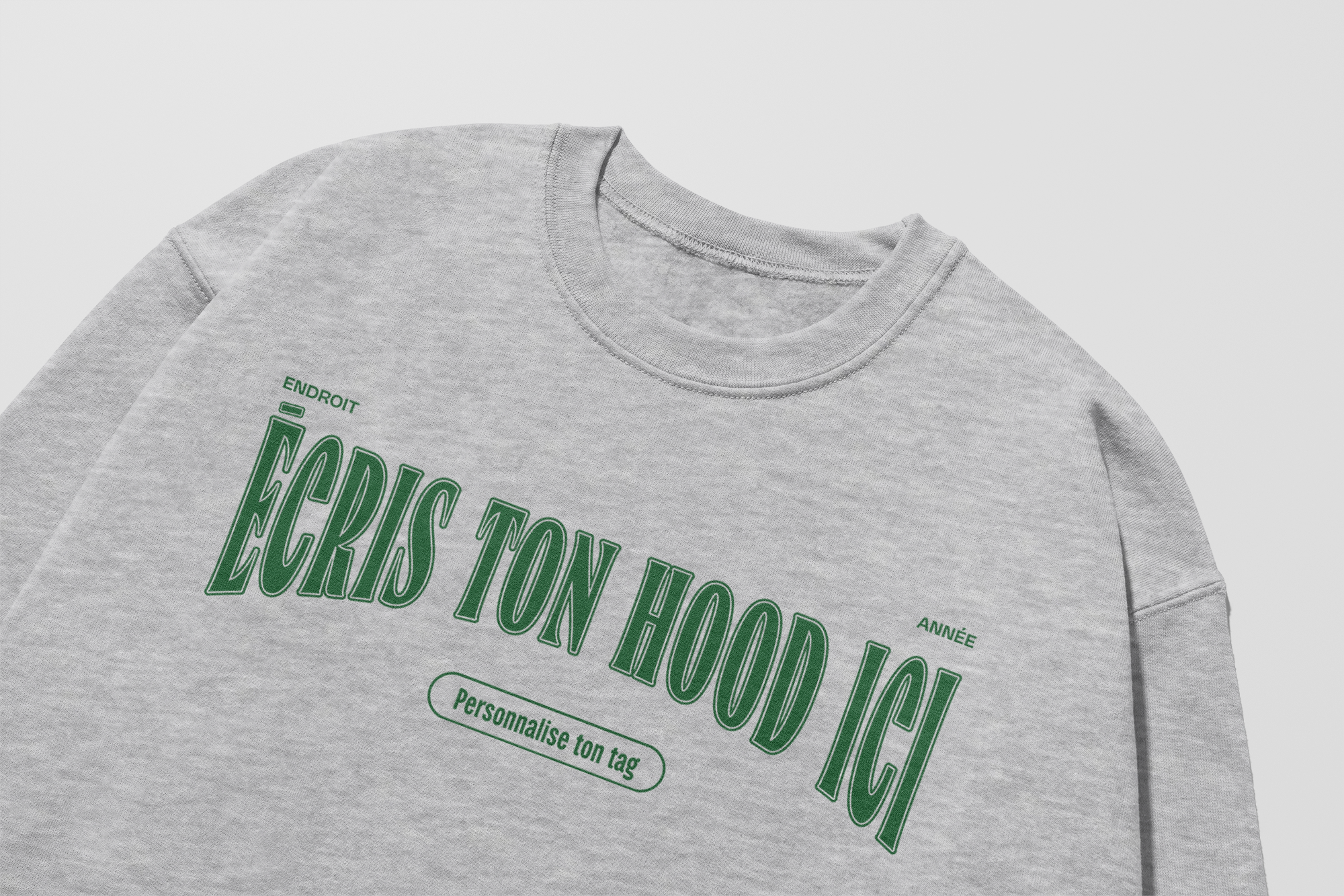 Mon Crew Fit - Adulte - Vert - Hood personnalisé
