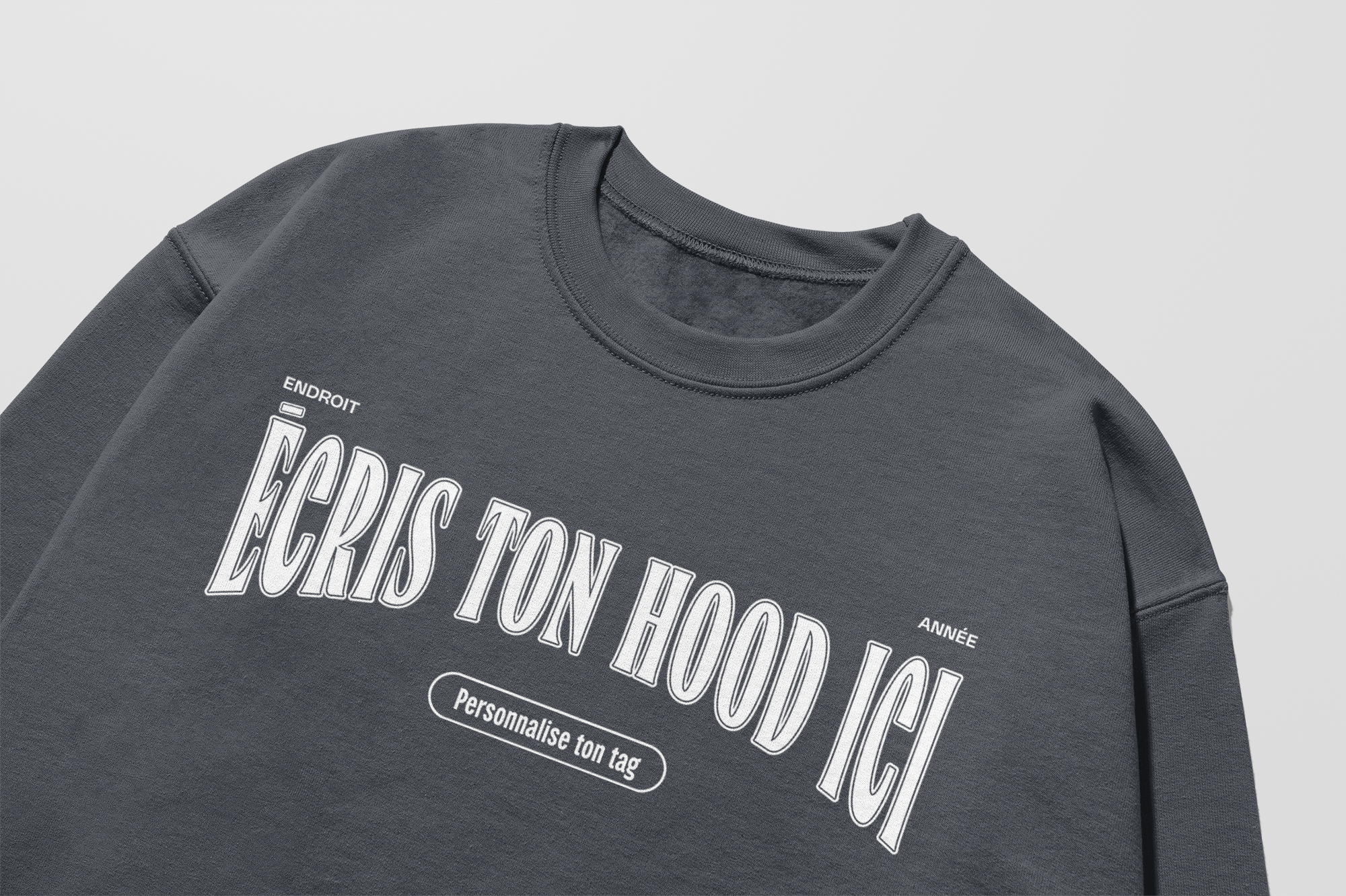 Mon Crew Fit - Enfant - Blanc - Hood personnalisé