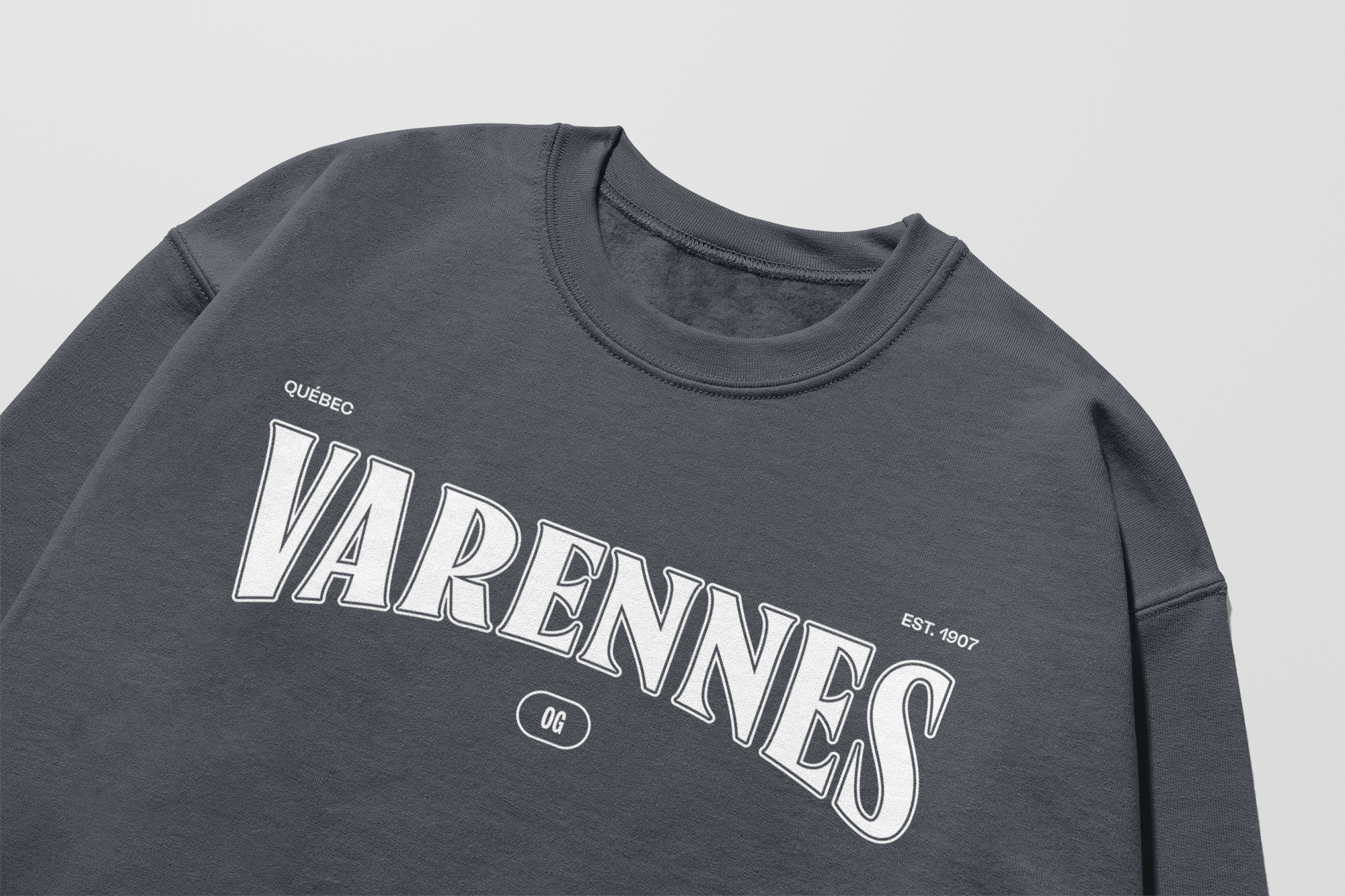 Mon Crew Fit - Varennes - Enfant - Blanc - Dark Heather