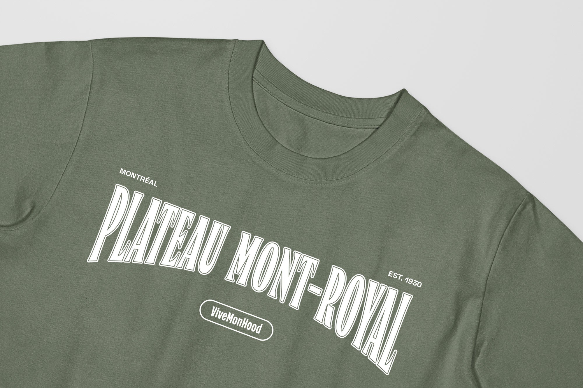 Mon T-Shirt Garçon - Adultes - Plateau Mont-Royal - Impression en Blanc