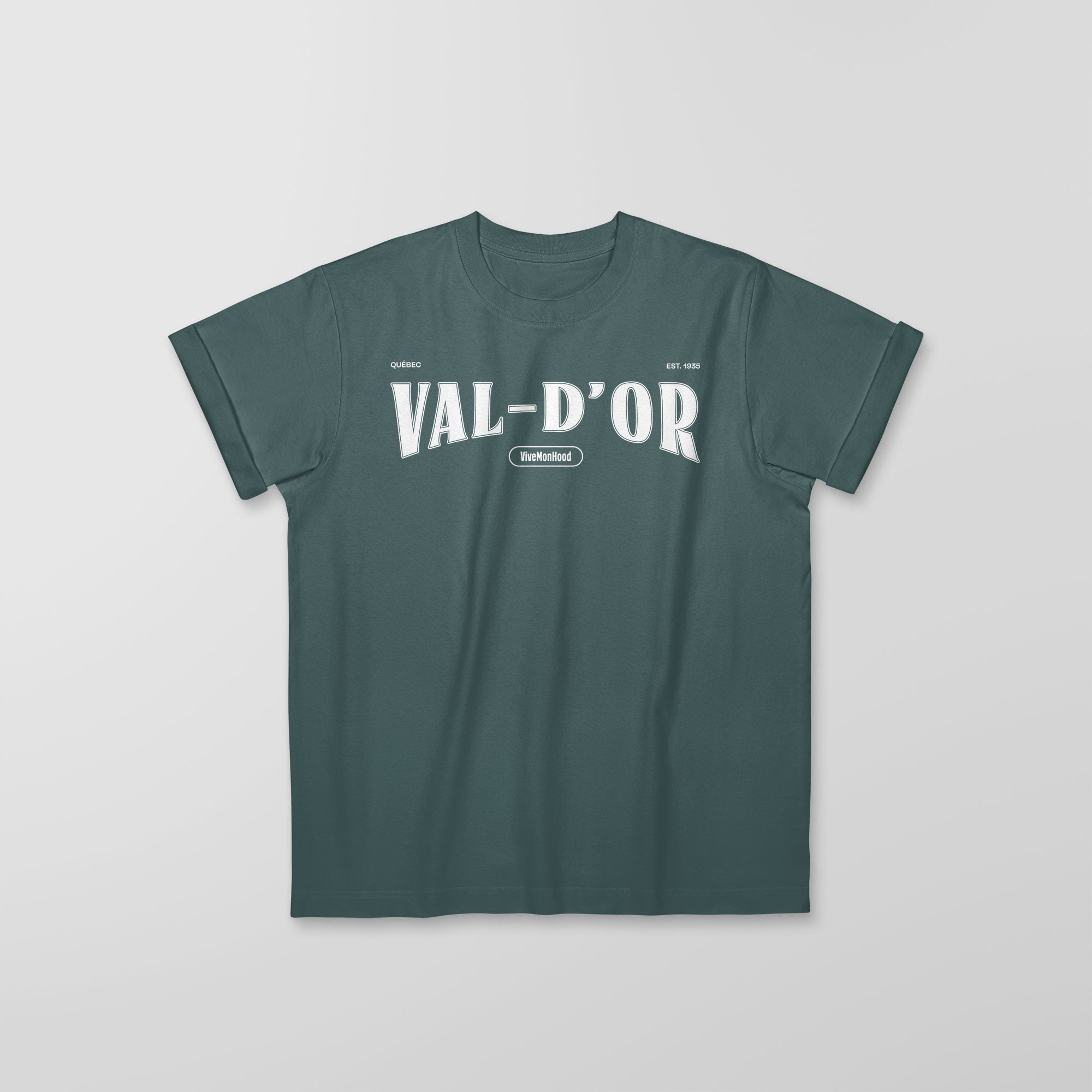 Mon T-Shirt Garçon - Adultes - Val-D'or - Impression en Blanc