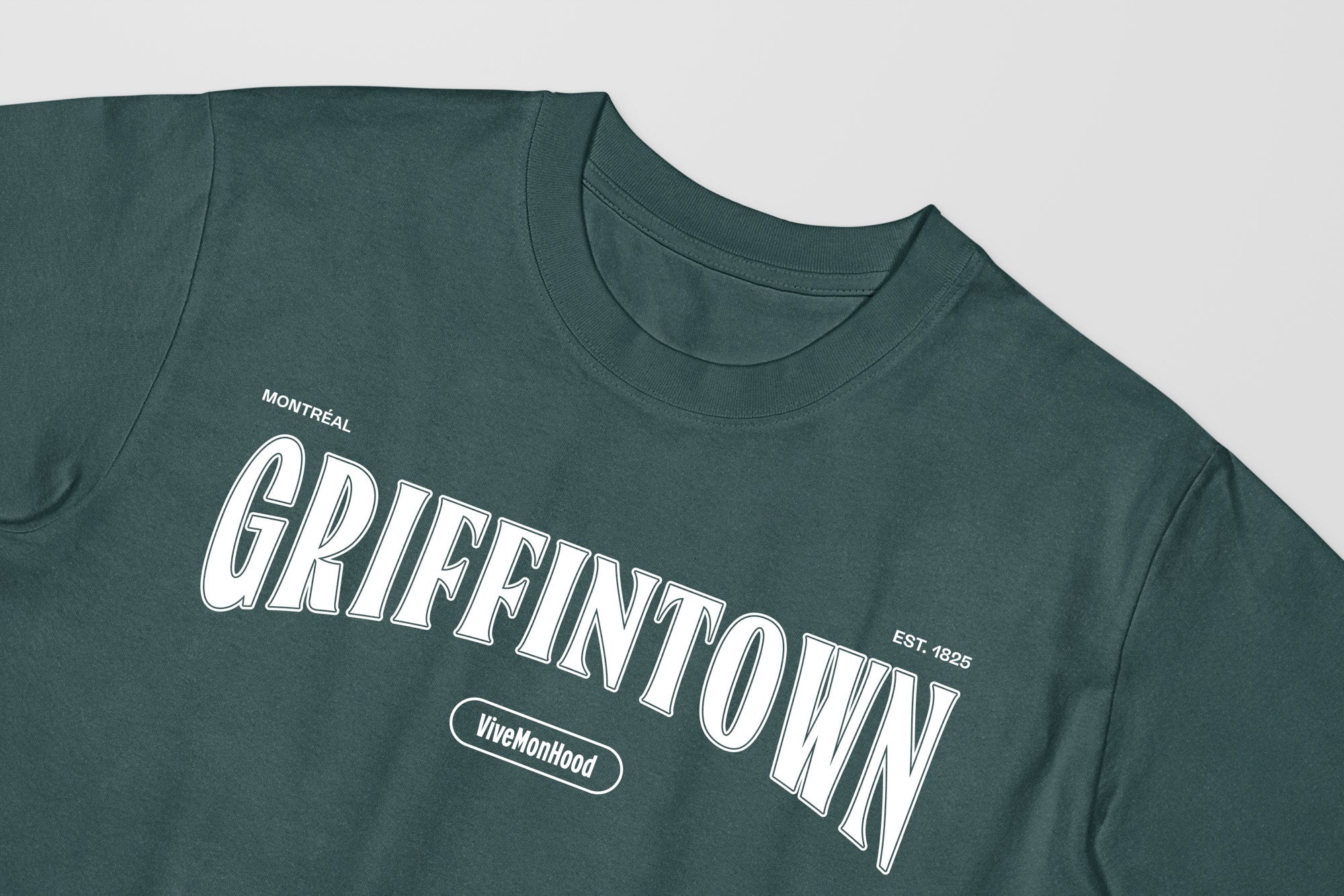Mon T-Shirt Garçon - Adultes - Griffintown - Impression en Blanc