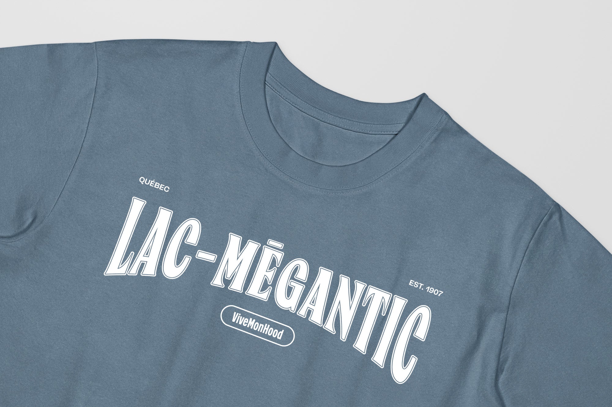 Mon T-Shirt Garçon - Adultes - Lac-Mégantic - Impression en Blanc
