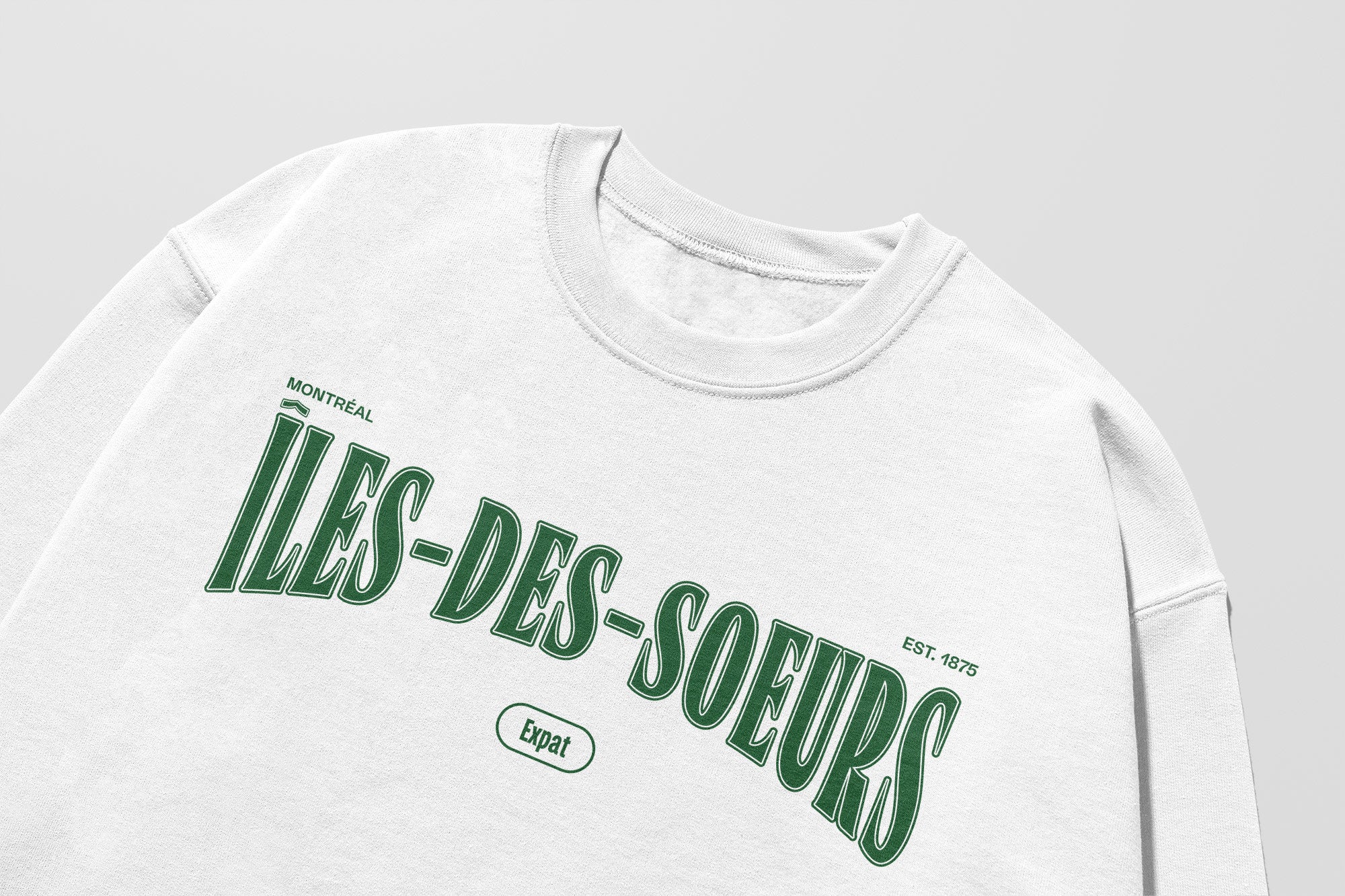 Mon Crew Fit - Adultes - Îles-des-soeurs - Impression en Vert