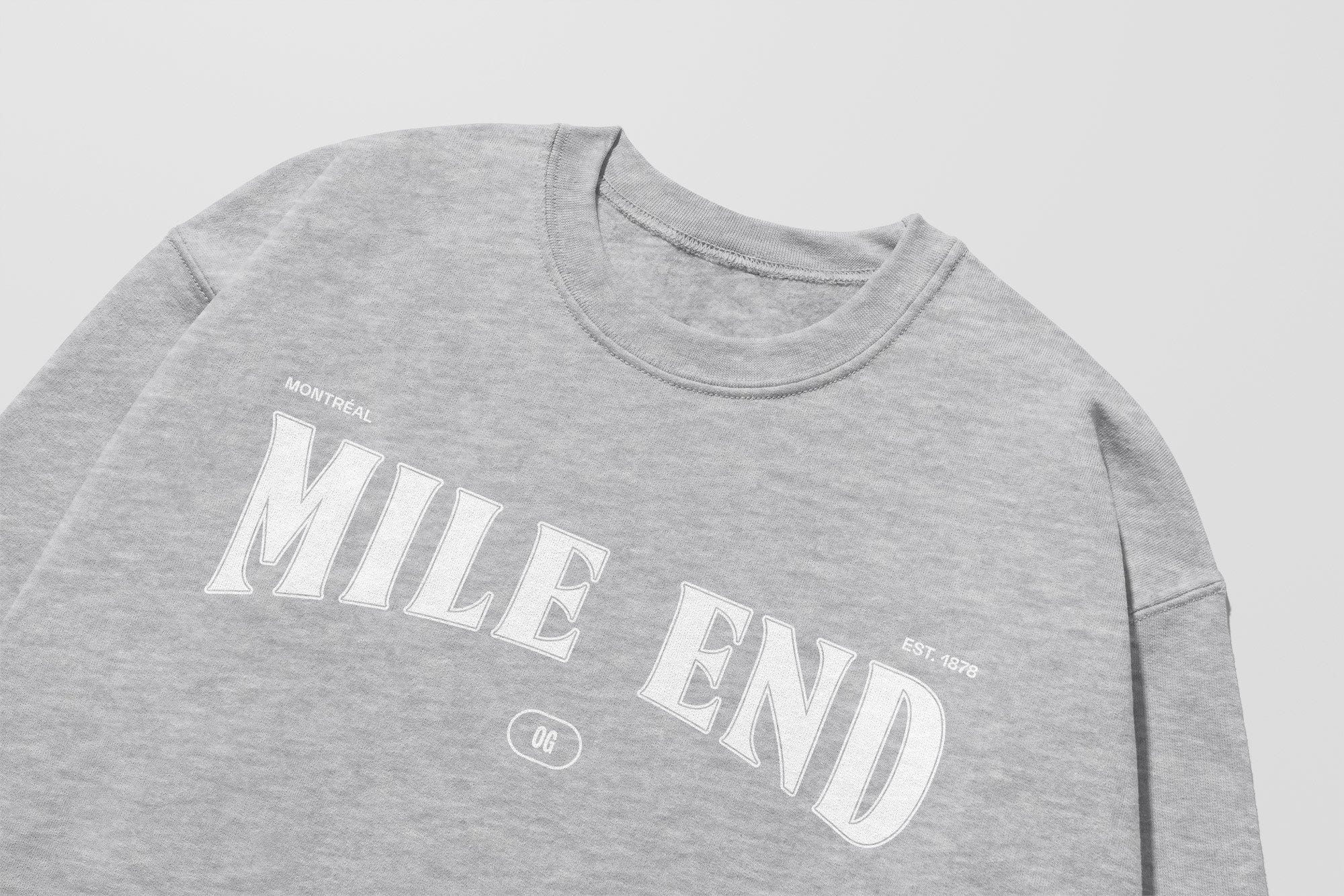 Mon Crew Fit - Enfants - Mile End - Impression en Blanc