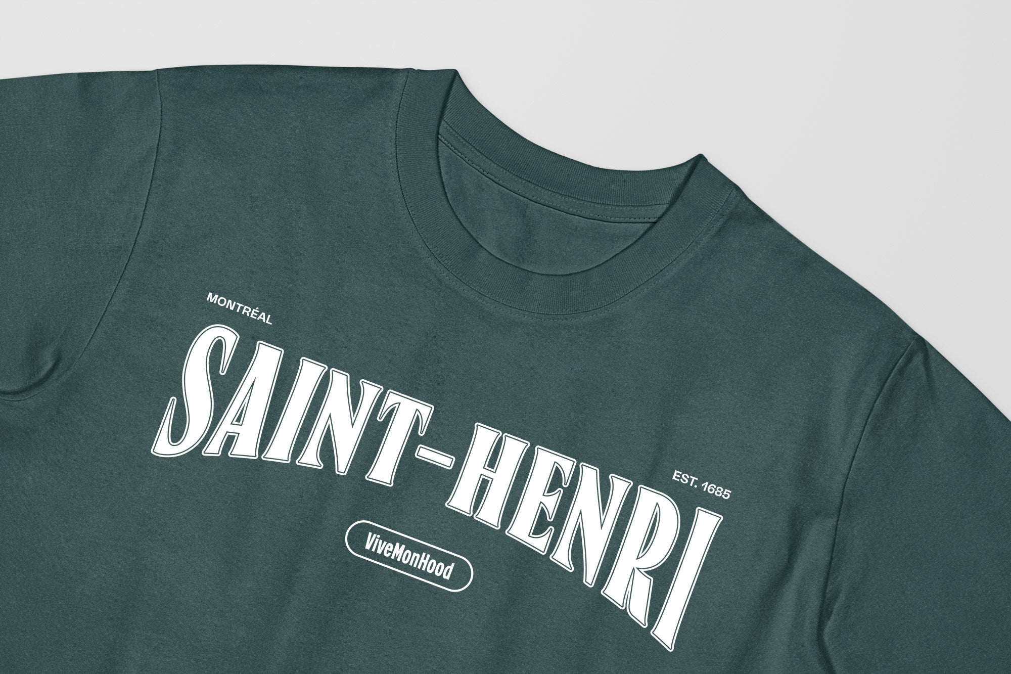 Mon T-Shirt Garçon - Adultes - Saint-Henri - Impression en Blanc