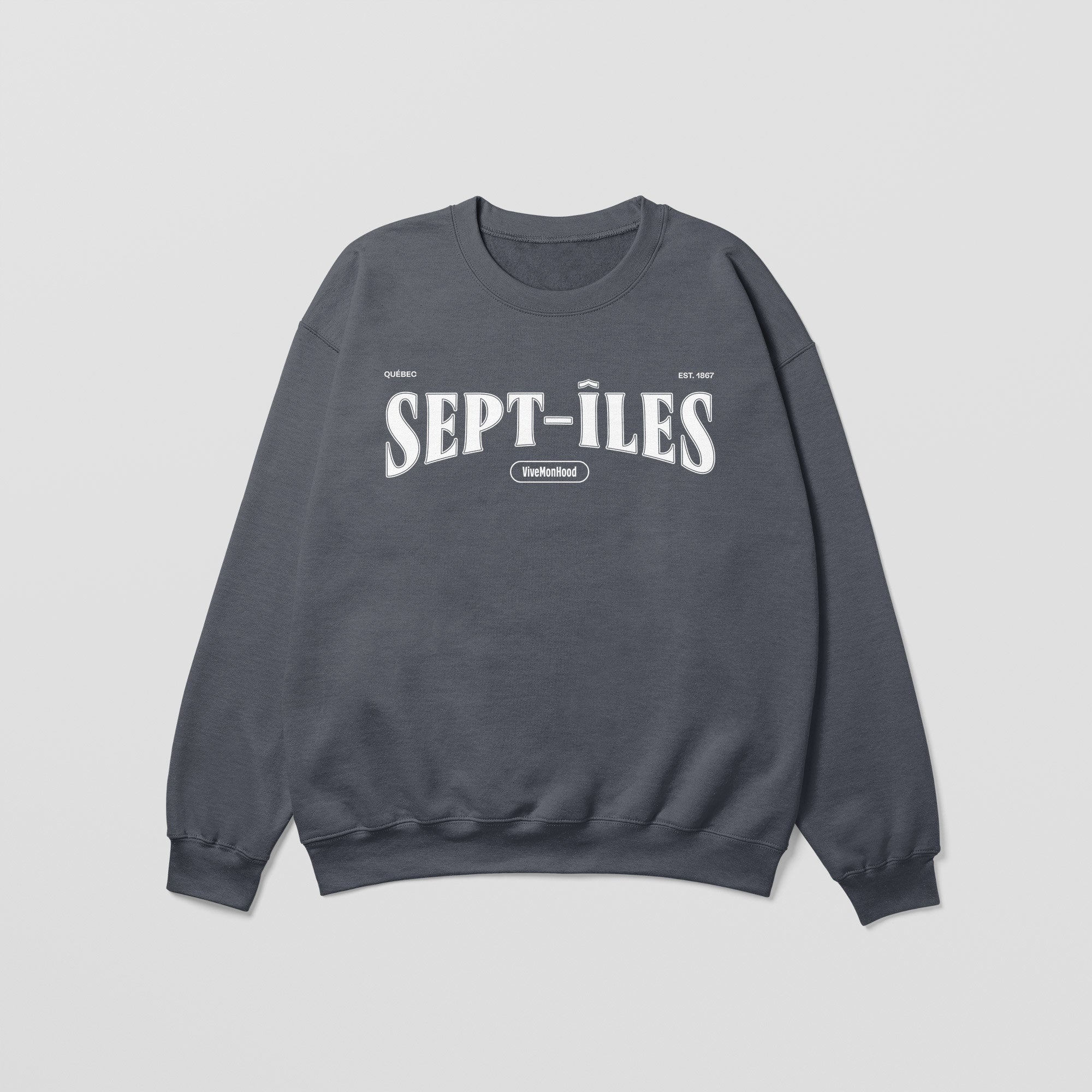 Mon Crew Fit - Enfants - Sept-Iles - Impression en Blanc