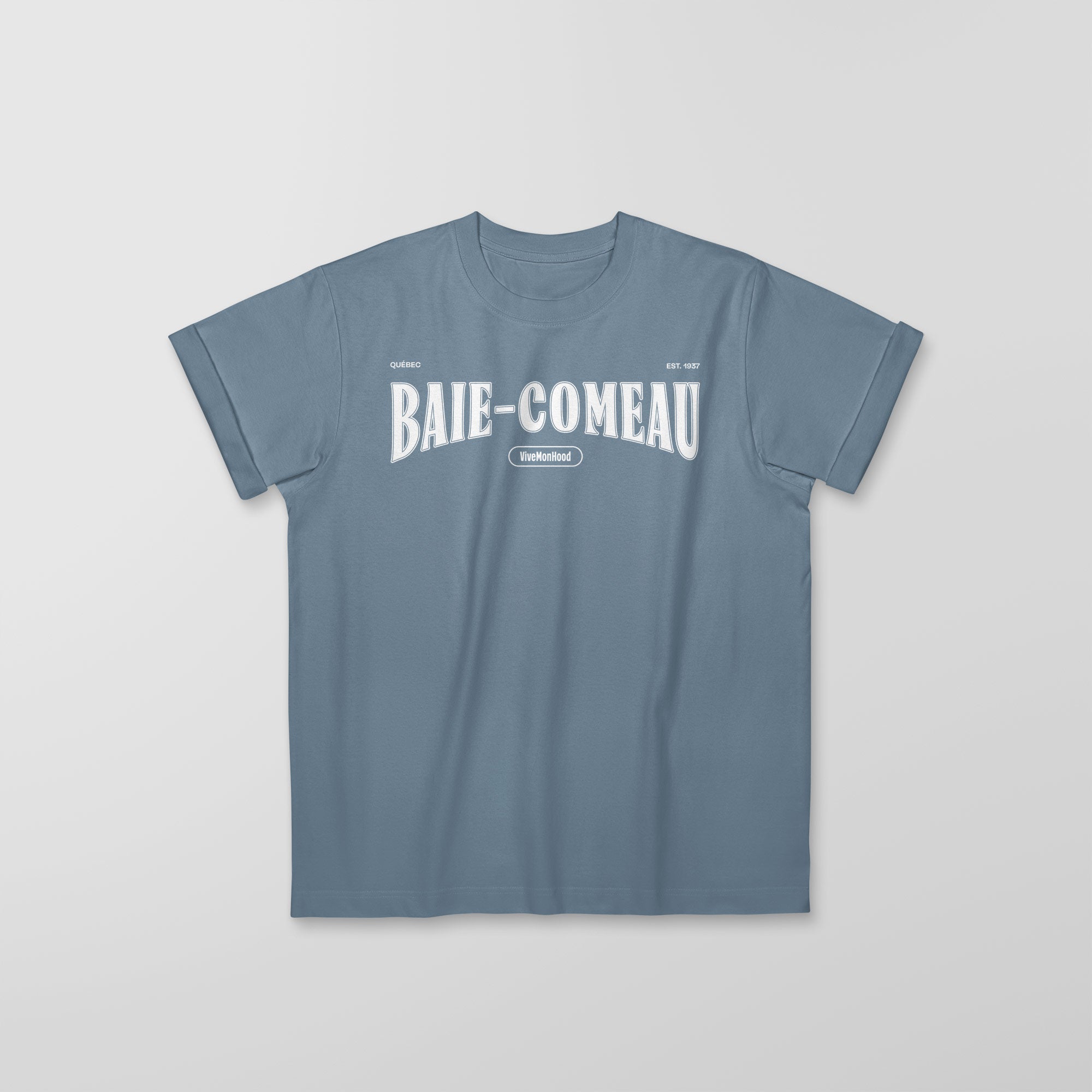 Mon T-Shirt Garçon - Adultes - Baie-Comeau - Impression en Blanc