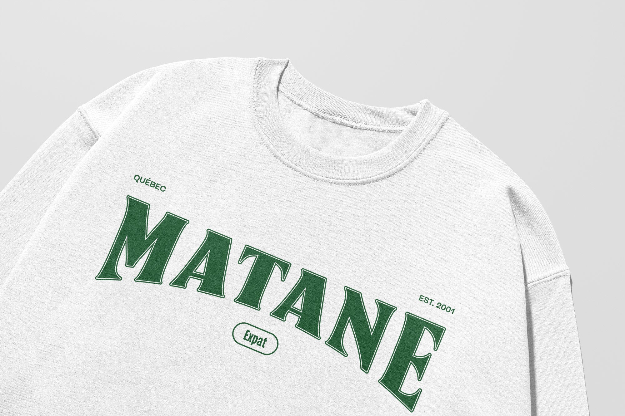 Mon Crew Fit - Adultes - Matane - Impression en Vert
