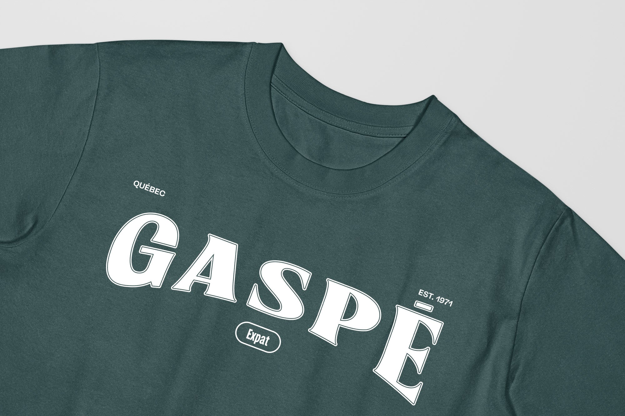 Mon T-Shirt Garçon - Adultes - Gaspé - Impression en Blanc