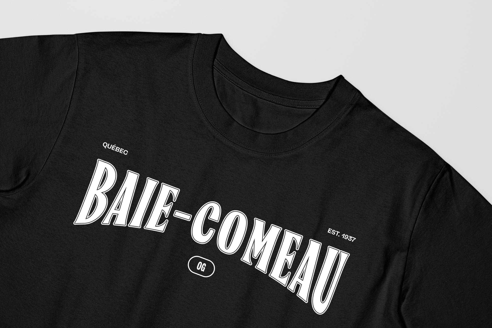 Mon T-Shirt Garçon - Adultes - Baie-Comeau - Impression en Blanc