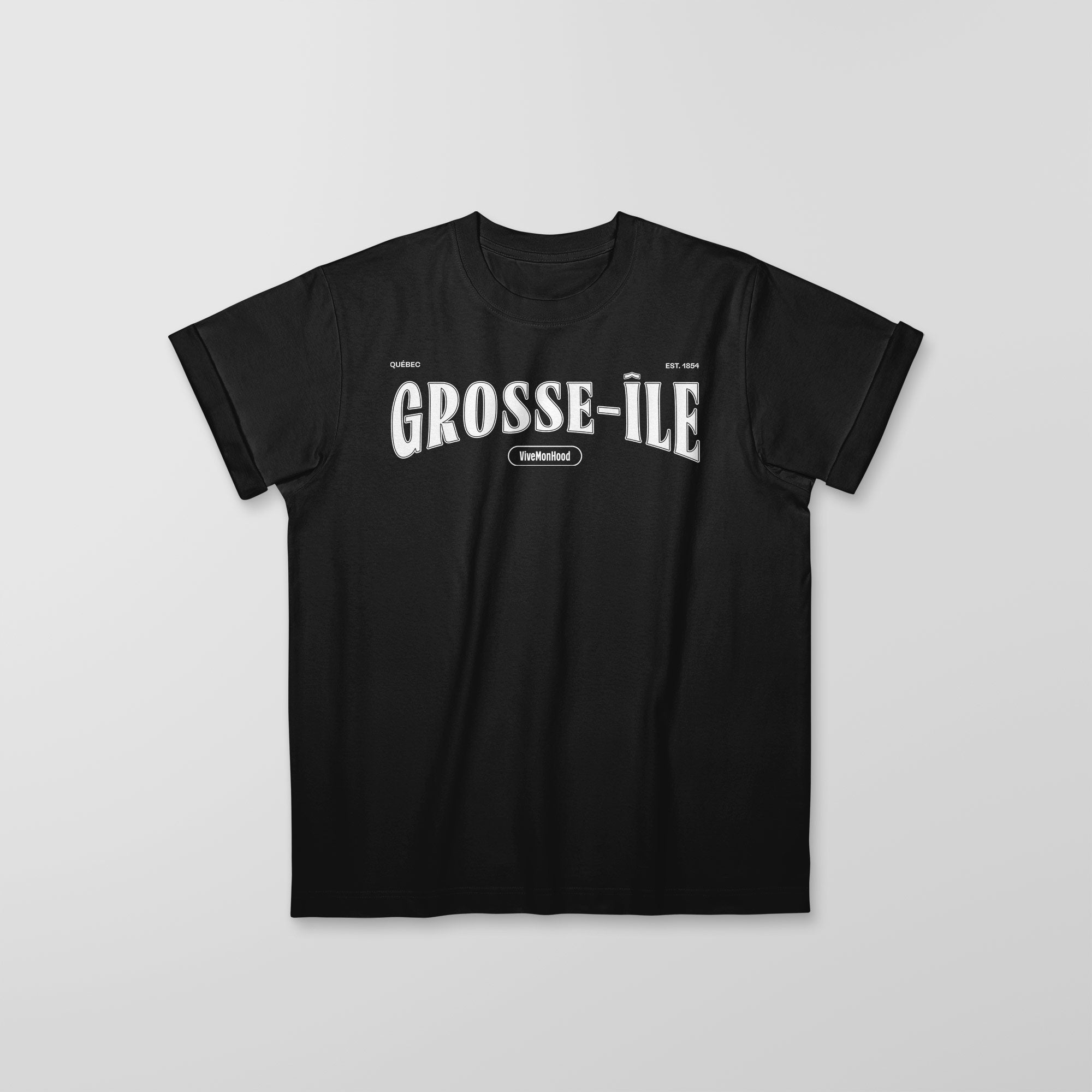 Mon T-Shirt Garçon - Adultes - Grosse-Ile - Impression en Blanc