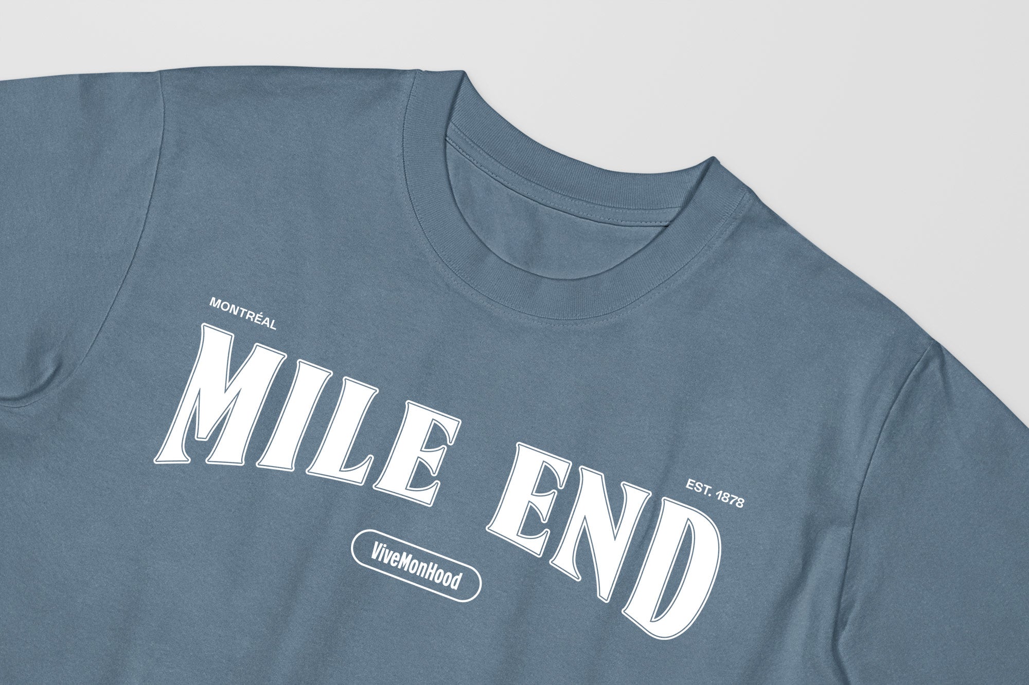 Mon T-Shirt Garçon - Adultes - Mile End - Impression en Blanc