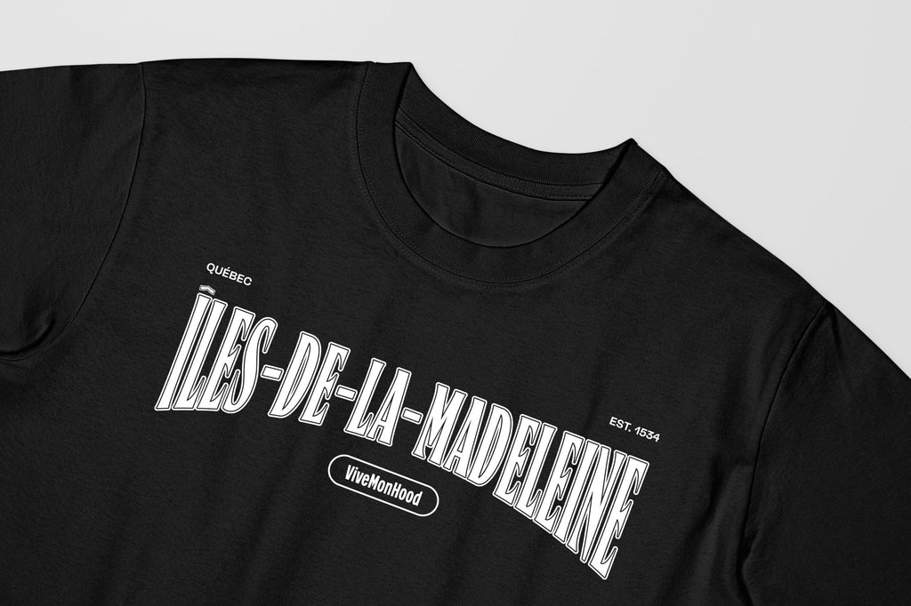Mon T-Shirt Garçon - Adultes - Îles-de-la-Madeleine - Impression en Blanc