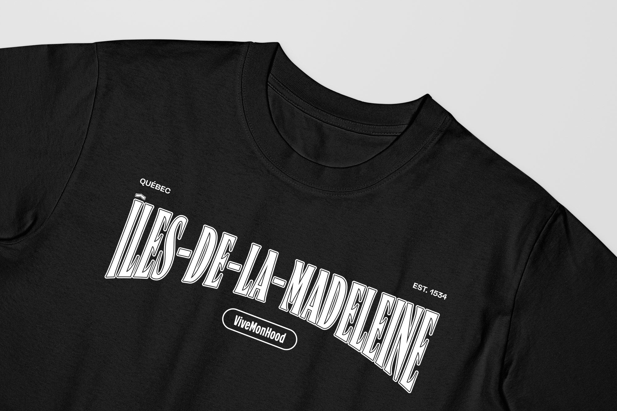Mon T-Shirt Garçon - Adultes - Îles-de-la-Madeleine - Impression en Blanc