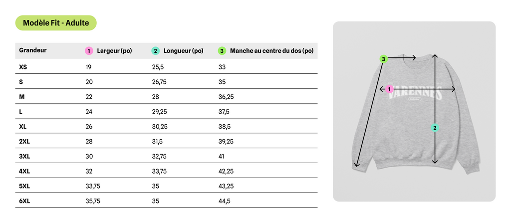 Mon Crew Fit - Lachine - Adulte - Blanc - Noir