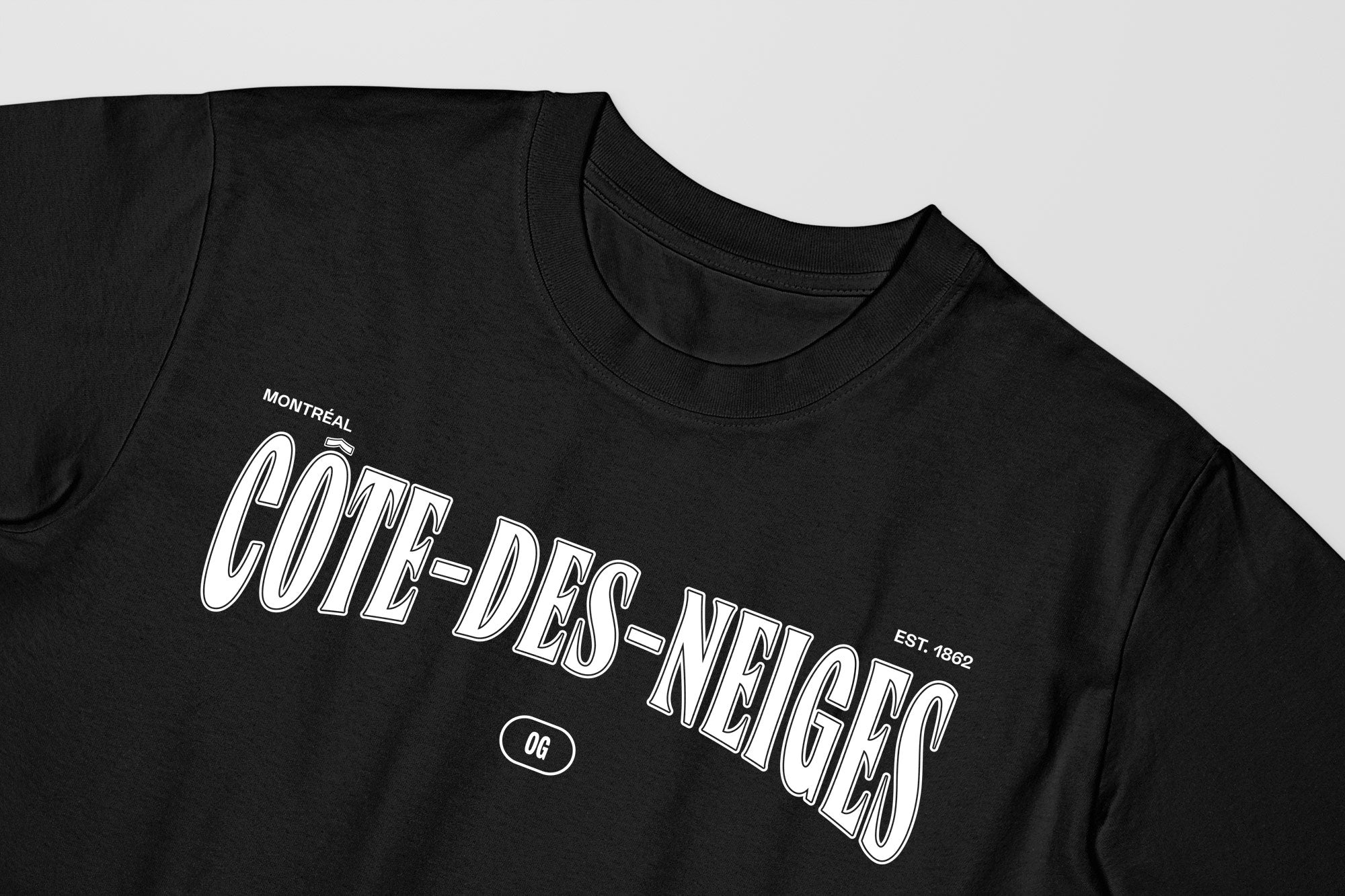 Mon T-Shirt Garçon - Adultes - Côte-des-Neiges - Impression en Blanc
