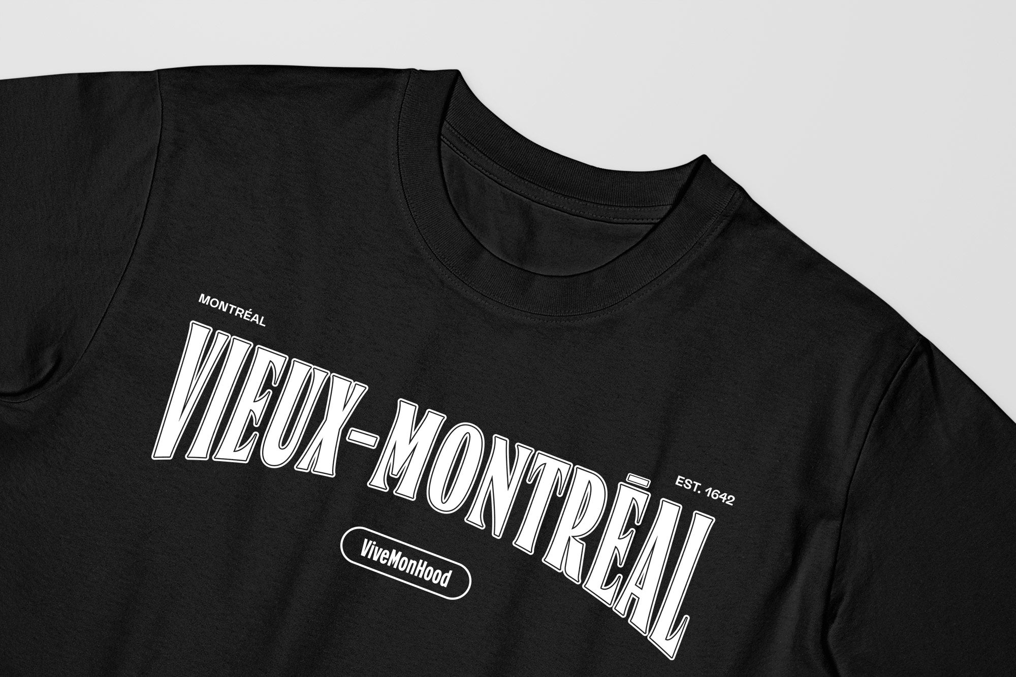 Mon T-Shirt Garçon - Adultes - Vieux-Montréal - Impression en Blanc