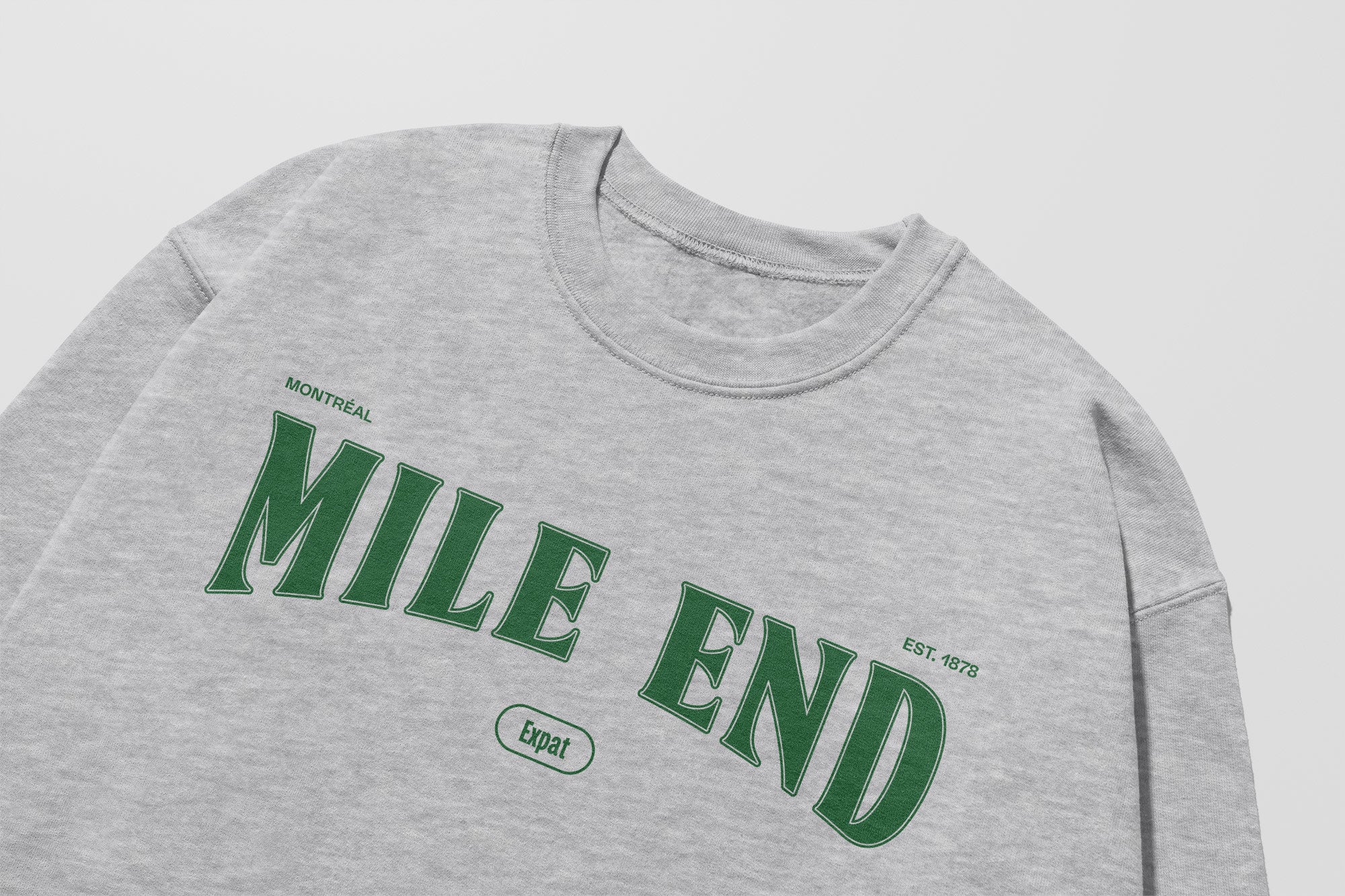 Mon Crew Fit - Adultes - Mile End - Impression en Vert