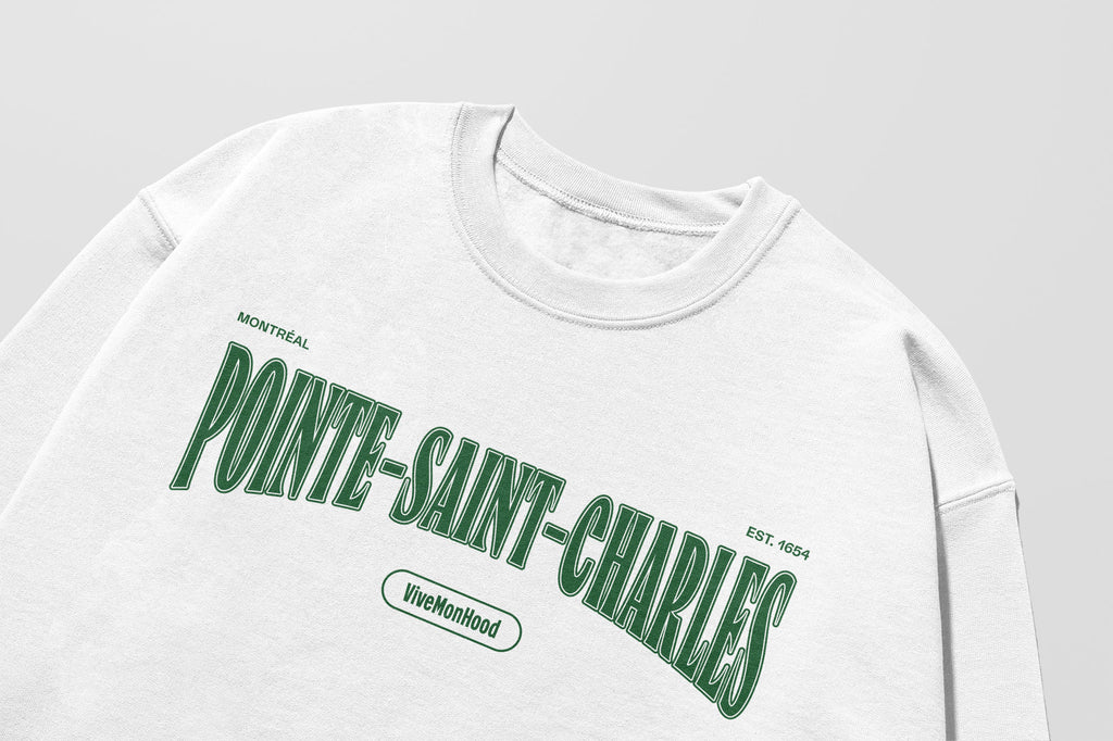 Mon Crew Fit - Adultes - Pointe-Saint-Charles - Impression en Vert