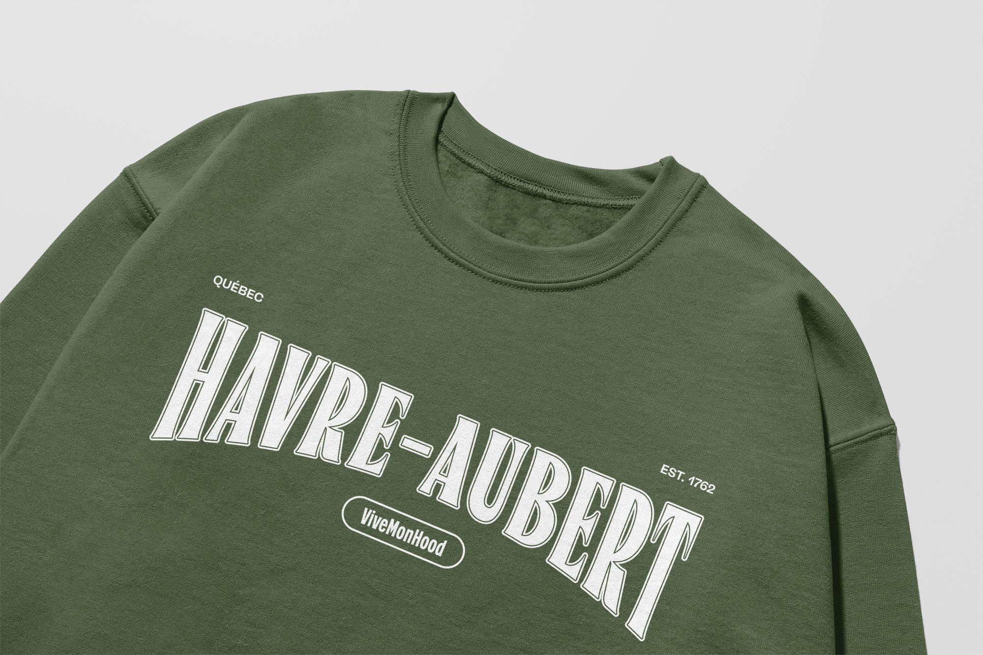 Mon Crew Confort - Adultes - Havre-Aubert - Impression en Blanc