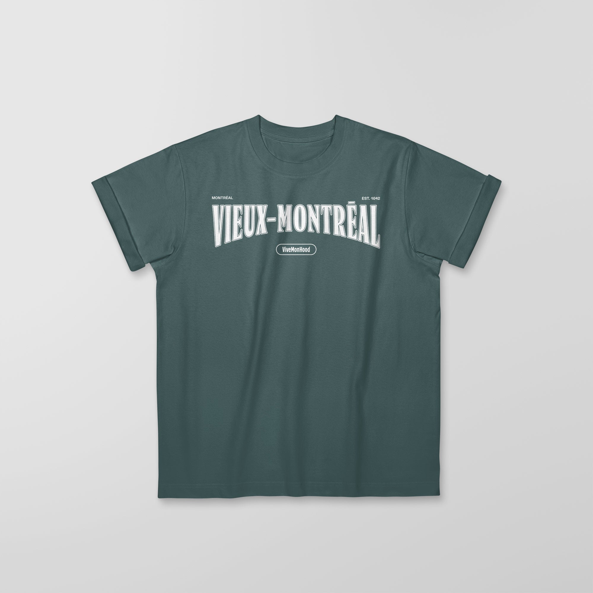 Mon T-Shirt Garçon - Adultes - Vieux-Montréal - Impression en Blanc