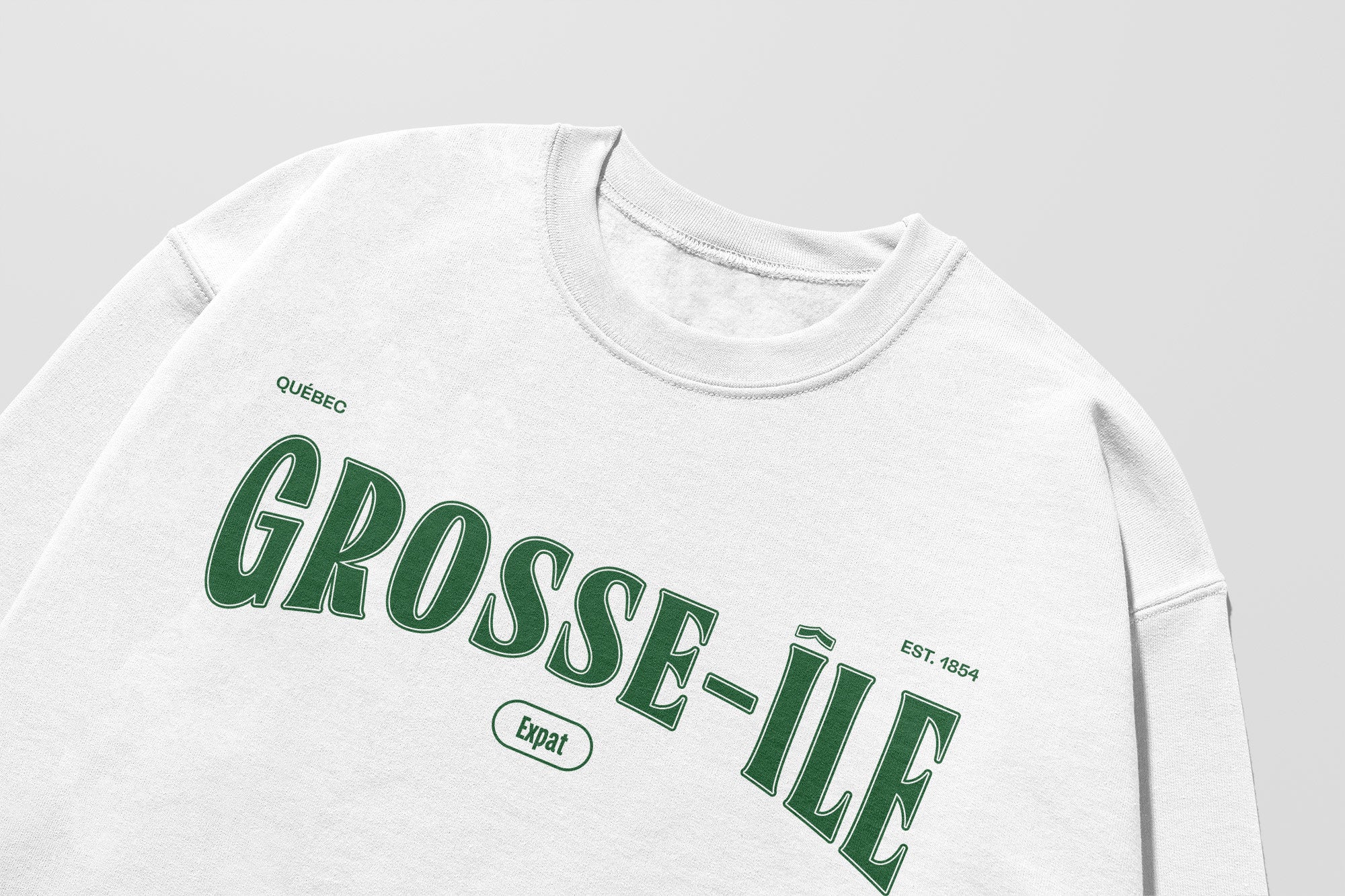 Mon Crew Fit - Adultes - Grosse-Ile - Impression en Vert