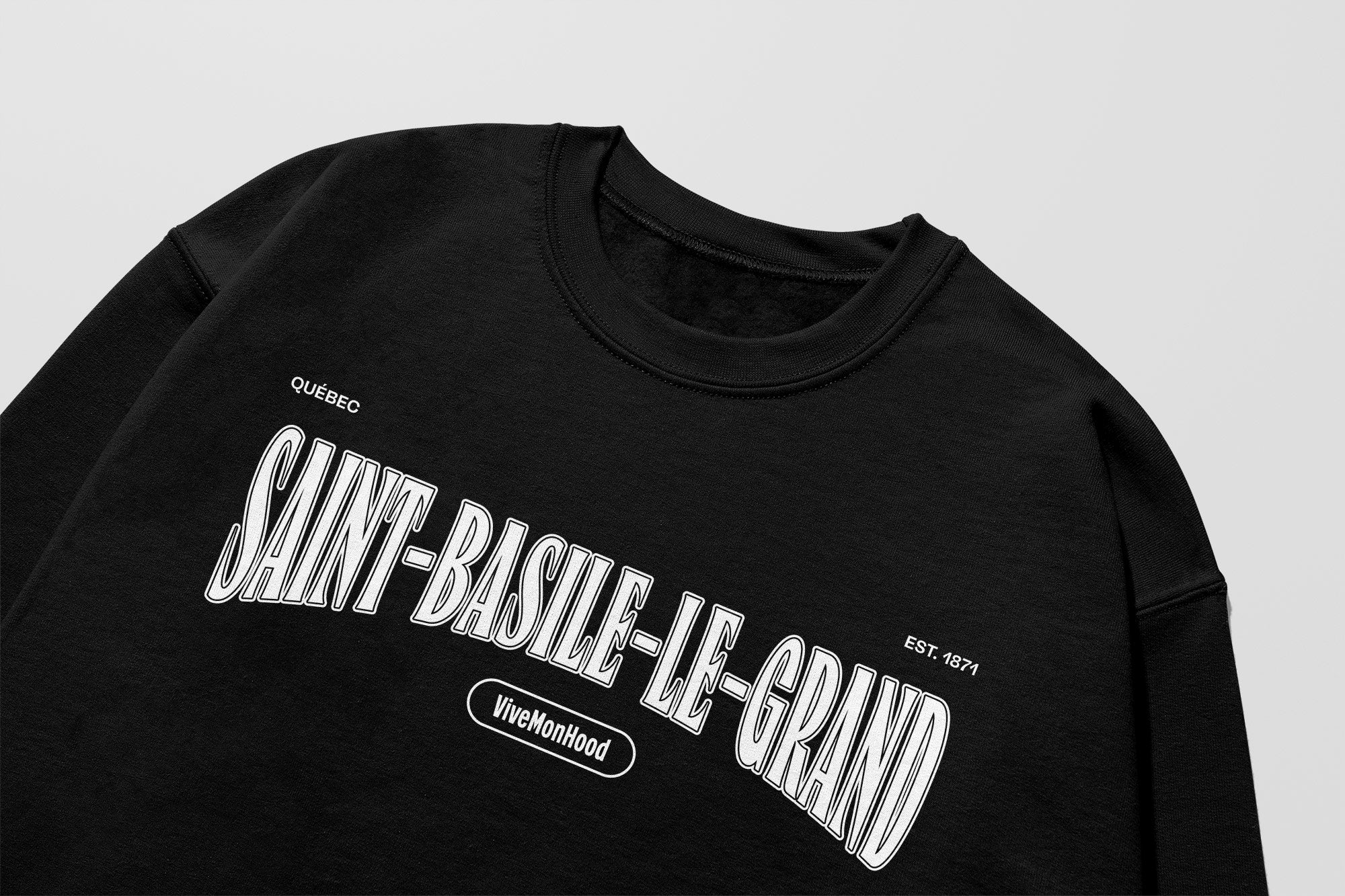 Mon Crew Fit - Adultes - Saint-Basile-Le-Grand - Impression en Blanc