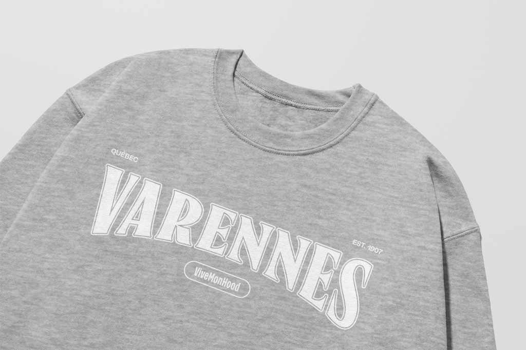 Mon Crew Fit - Varennes - Adulte - Blanc - Sport Gray