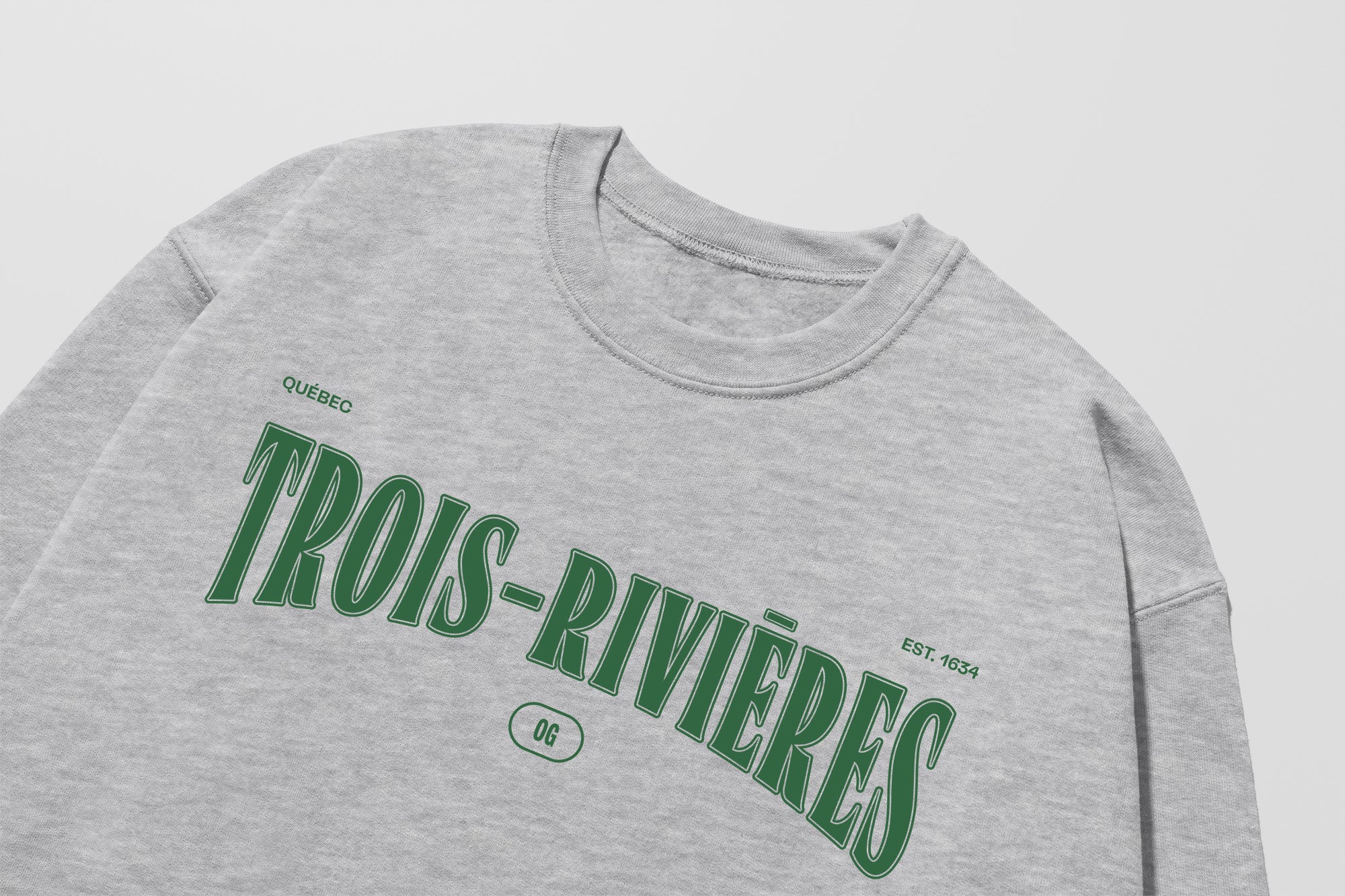 Mon Crew Fit - Adultes - Trois-Rivières - Impression en Vert