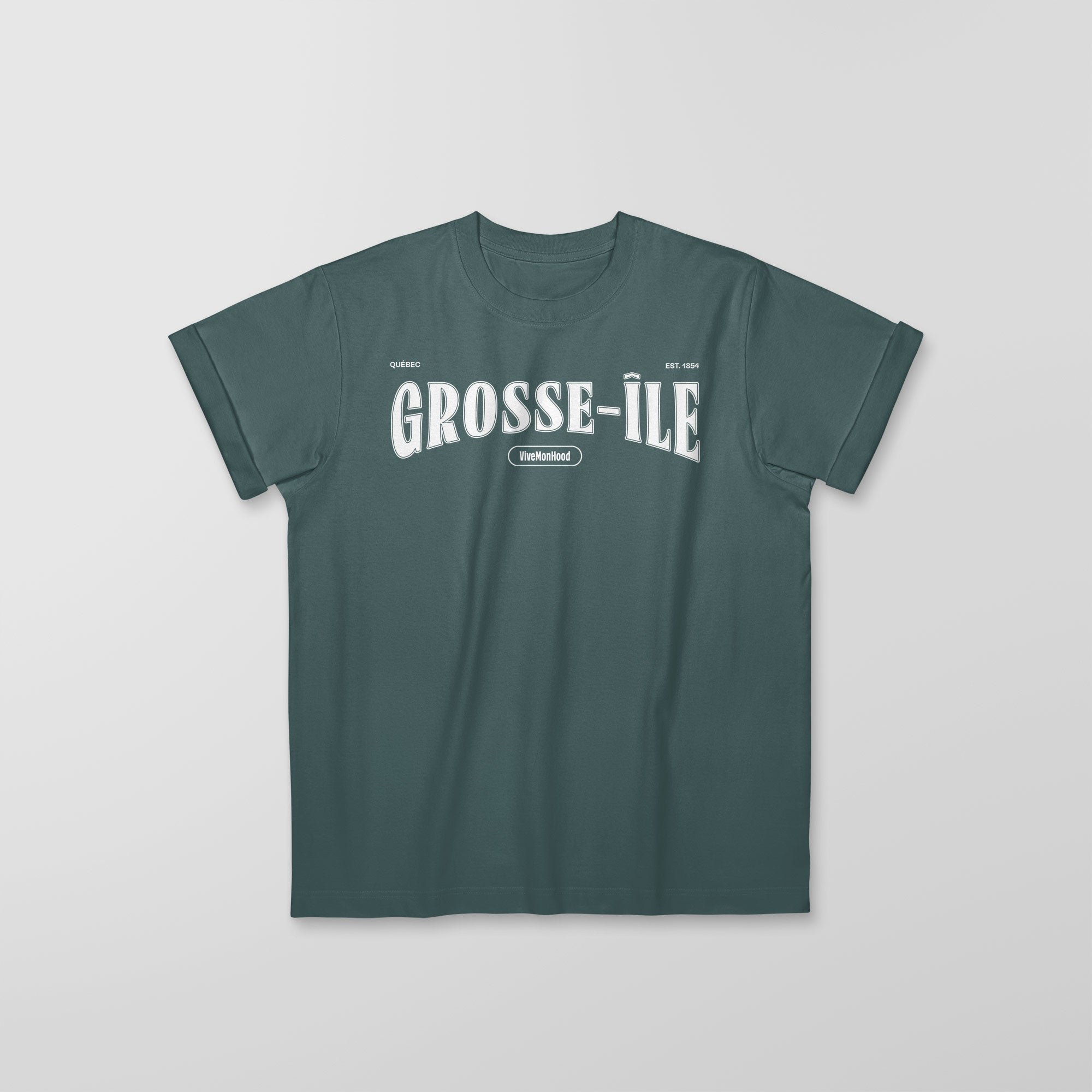 Mon T-Shirt Garçon - Adultes - Grosse-Ile - Impression en Blanc