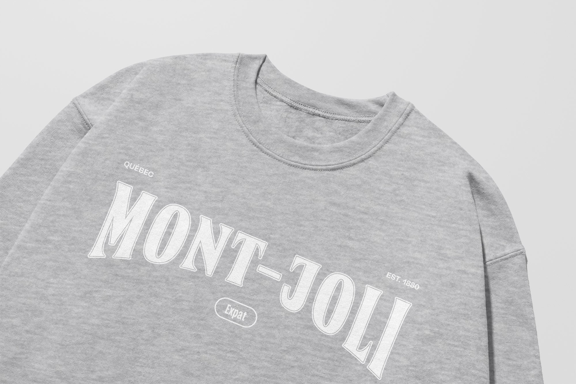 Mon Crew Fit - Adultes - Mont-Joli - Impression en Blanc